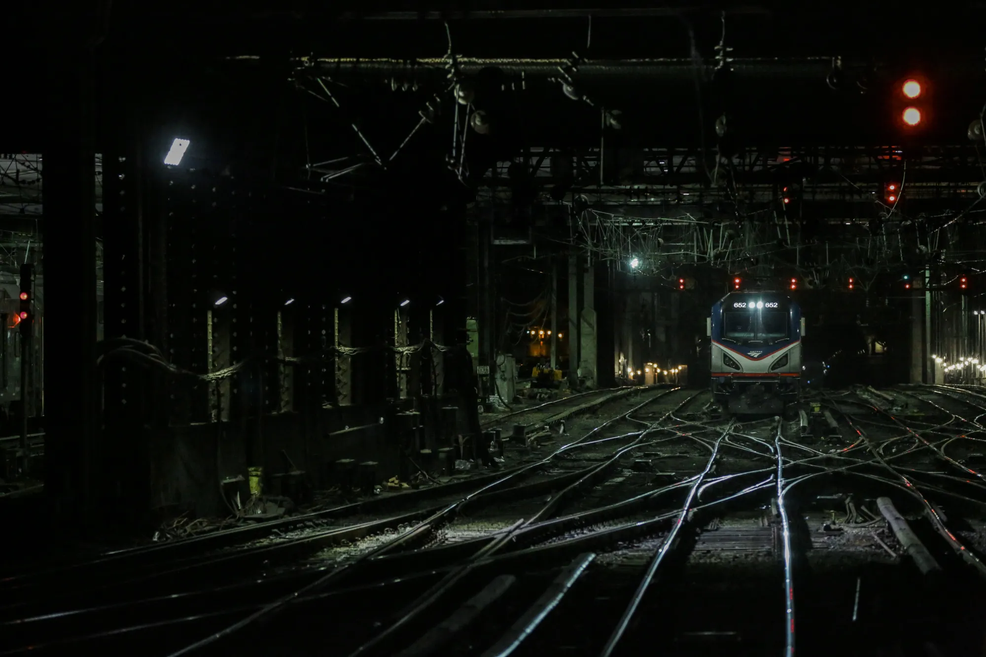 An Amtrak train at Penn Station in New York.