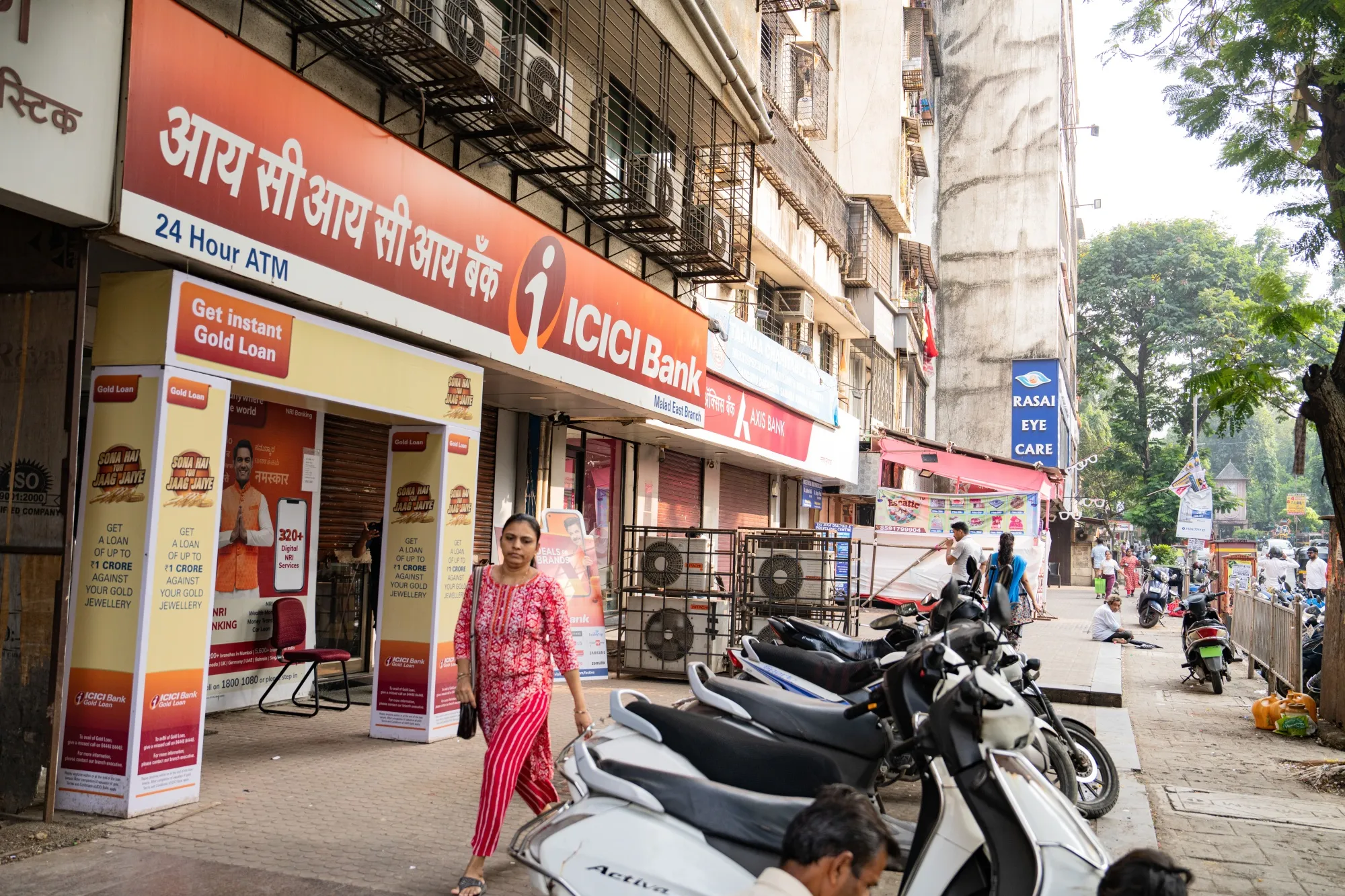 An ICICI Bank Ltd. branch in Mumbai.