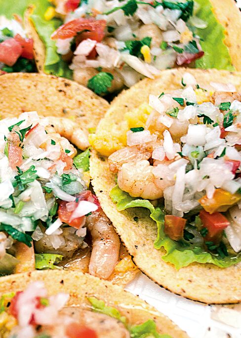 Mexican Style Shrimp Tacos.