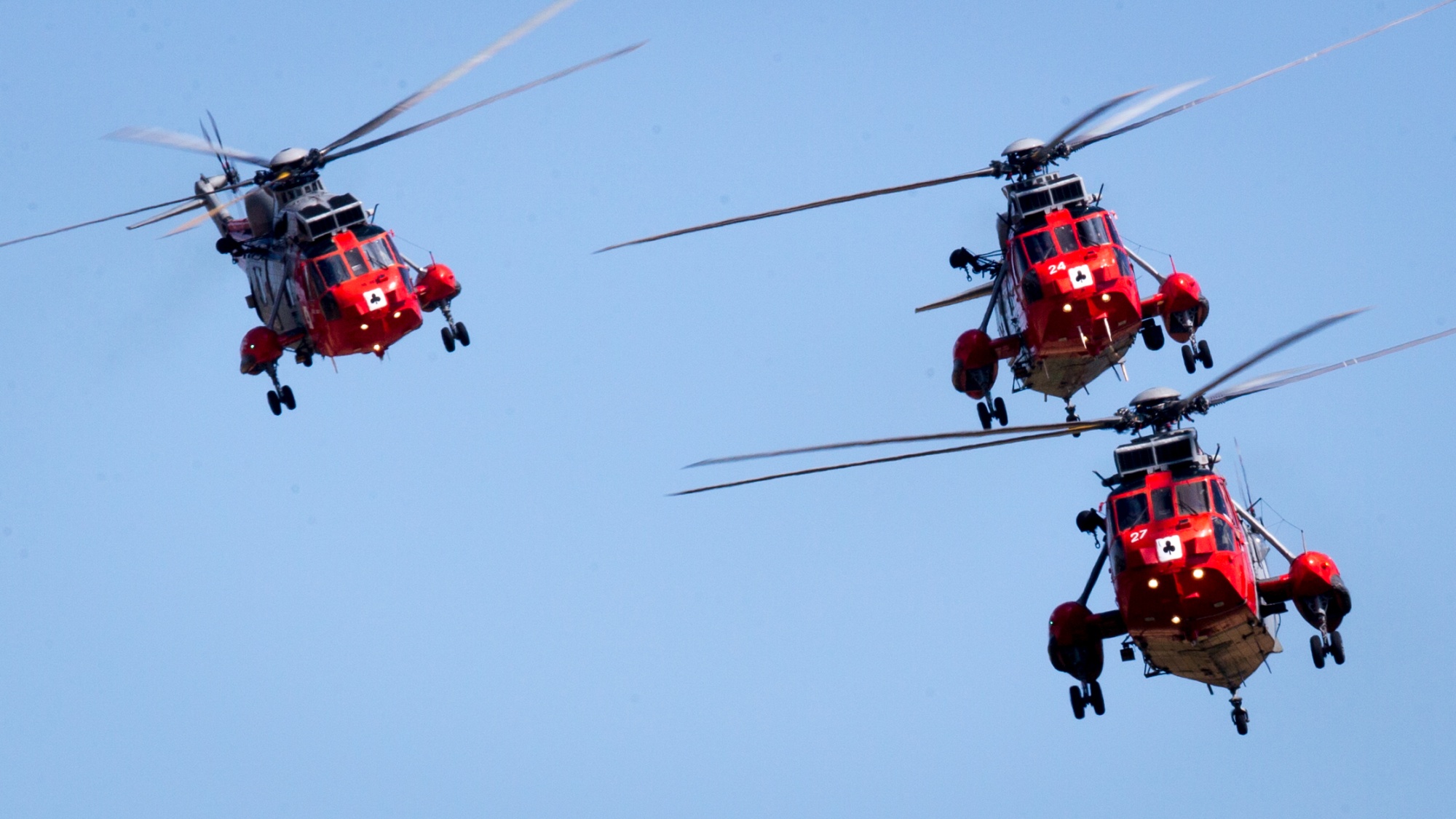 RAF Sea King helicopters.