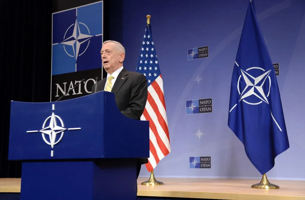 Mattis delivers a message.
