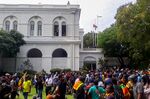Protestors gather inside the Sri Lanka’s Presidential Palace in Colombo on July 9.