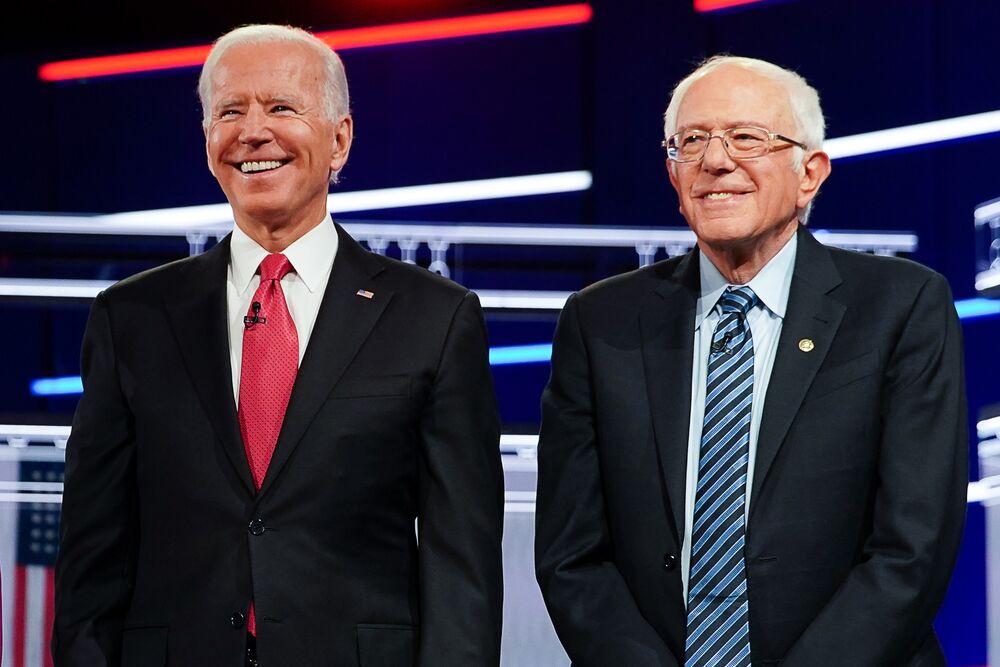 Biden Sanders Are Running Neck And Neck In Nationwide Poll Bloomberg