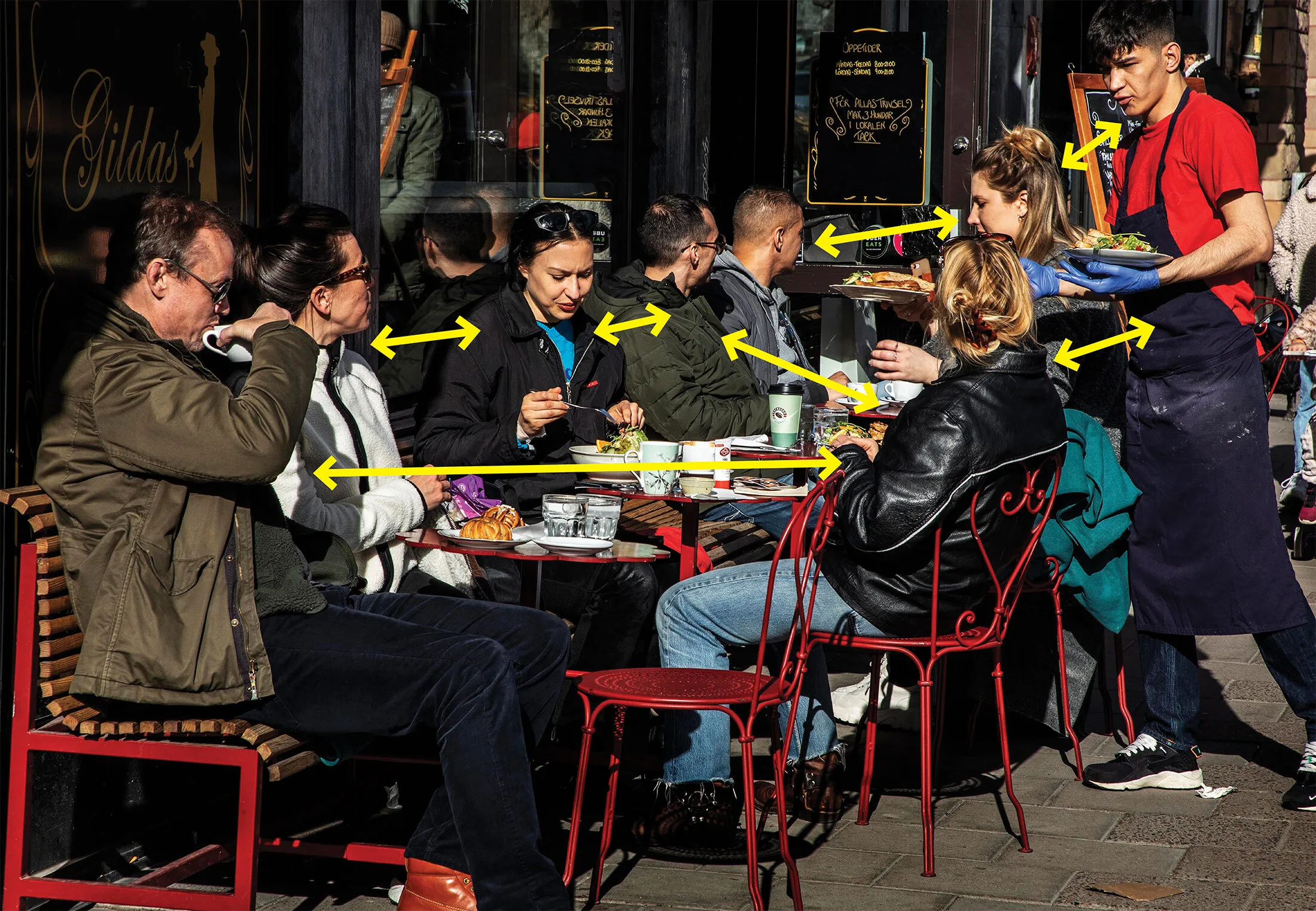 A cafe in Stockholm on April 18.