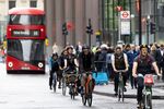Cyclists in London on June 6.