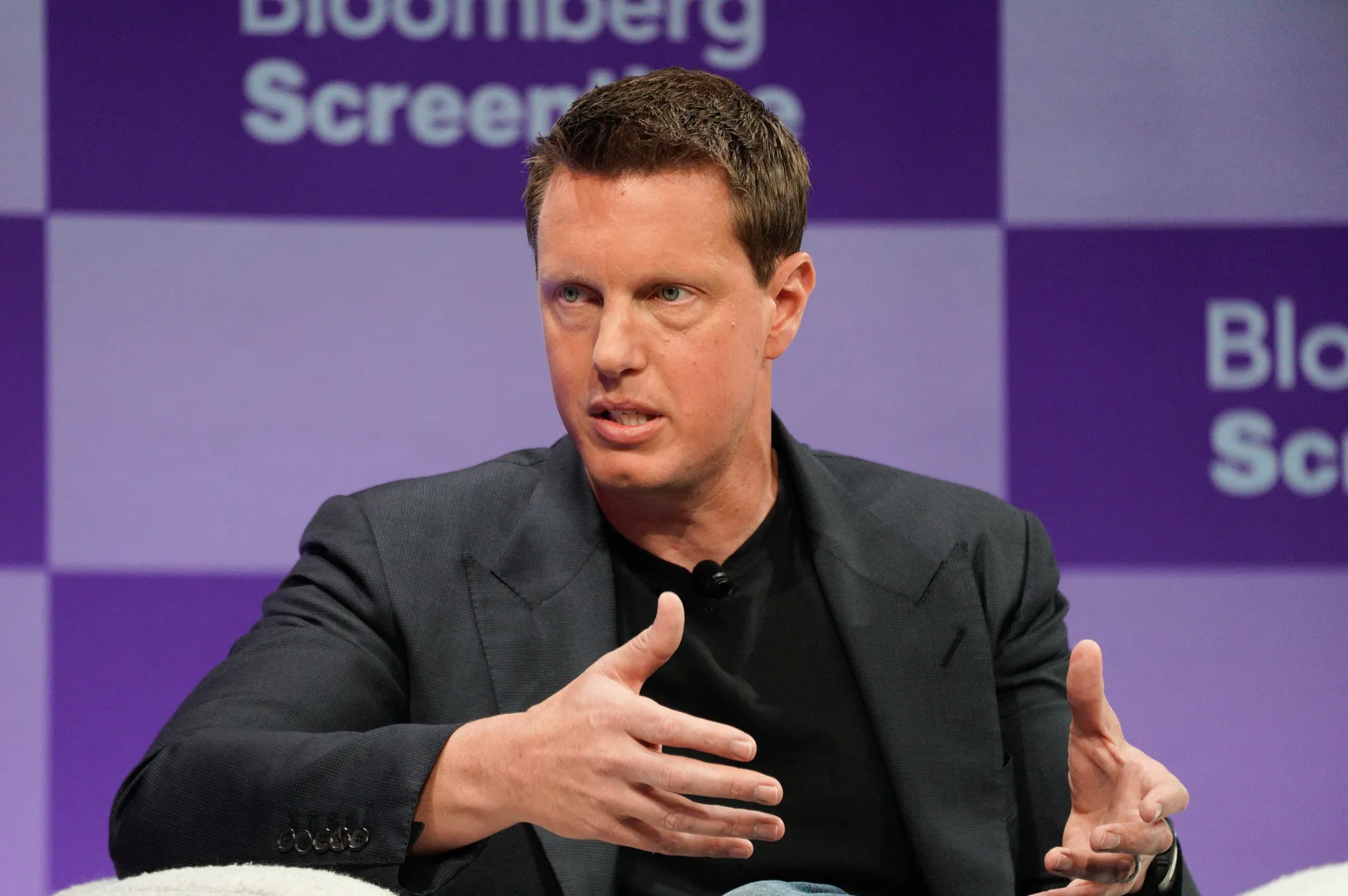 David Ellison during a Bloomberg Screentime event in Los Angeles.