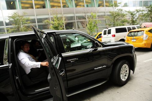 An Uber vehicle in New York City.