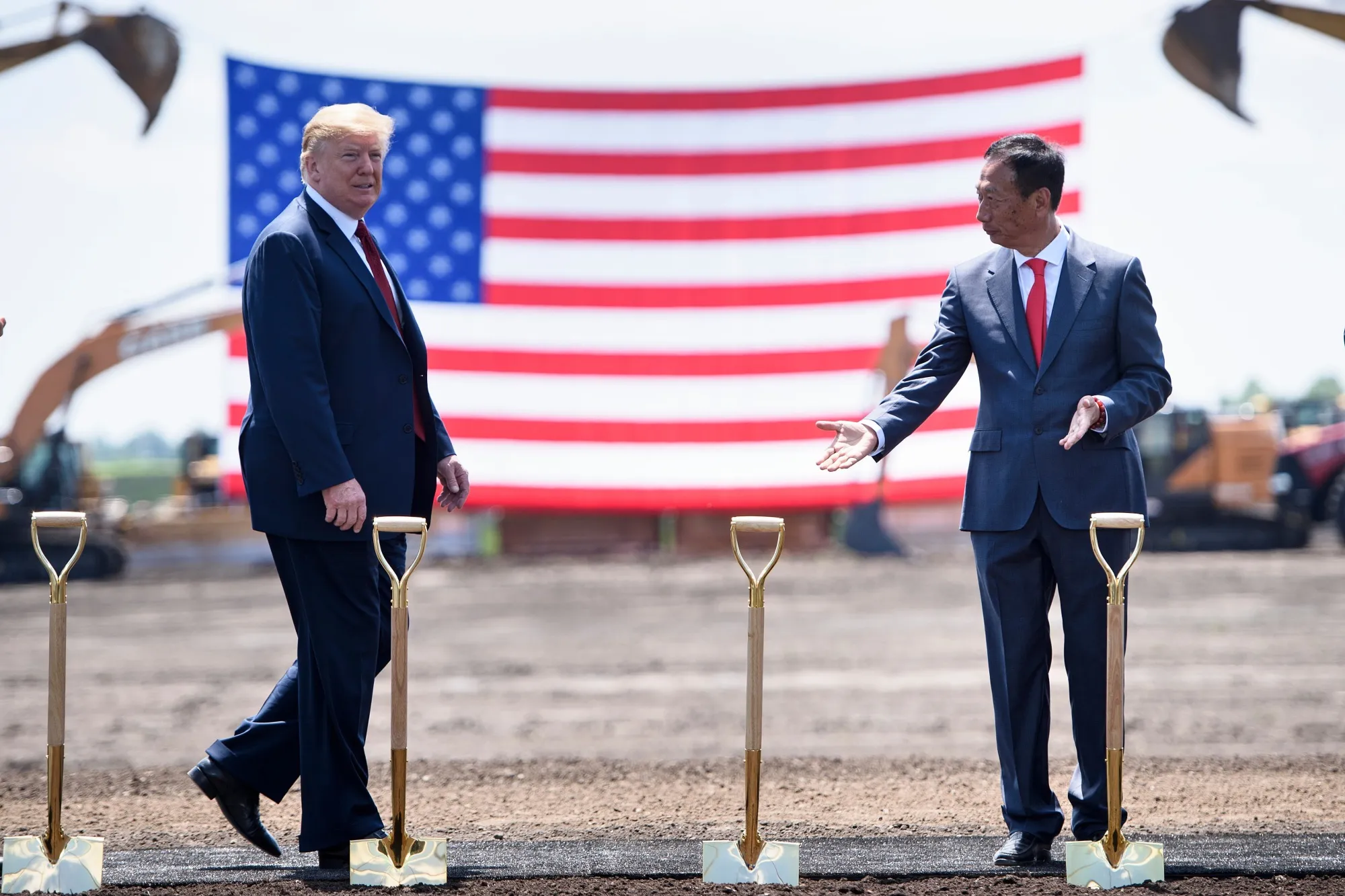 President Donald Trump and Foxconn’s Terry Gou prepared to break ground in Wisconsin last year.