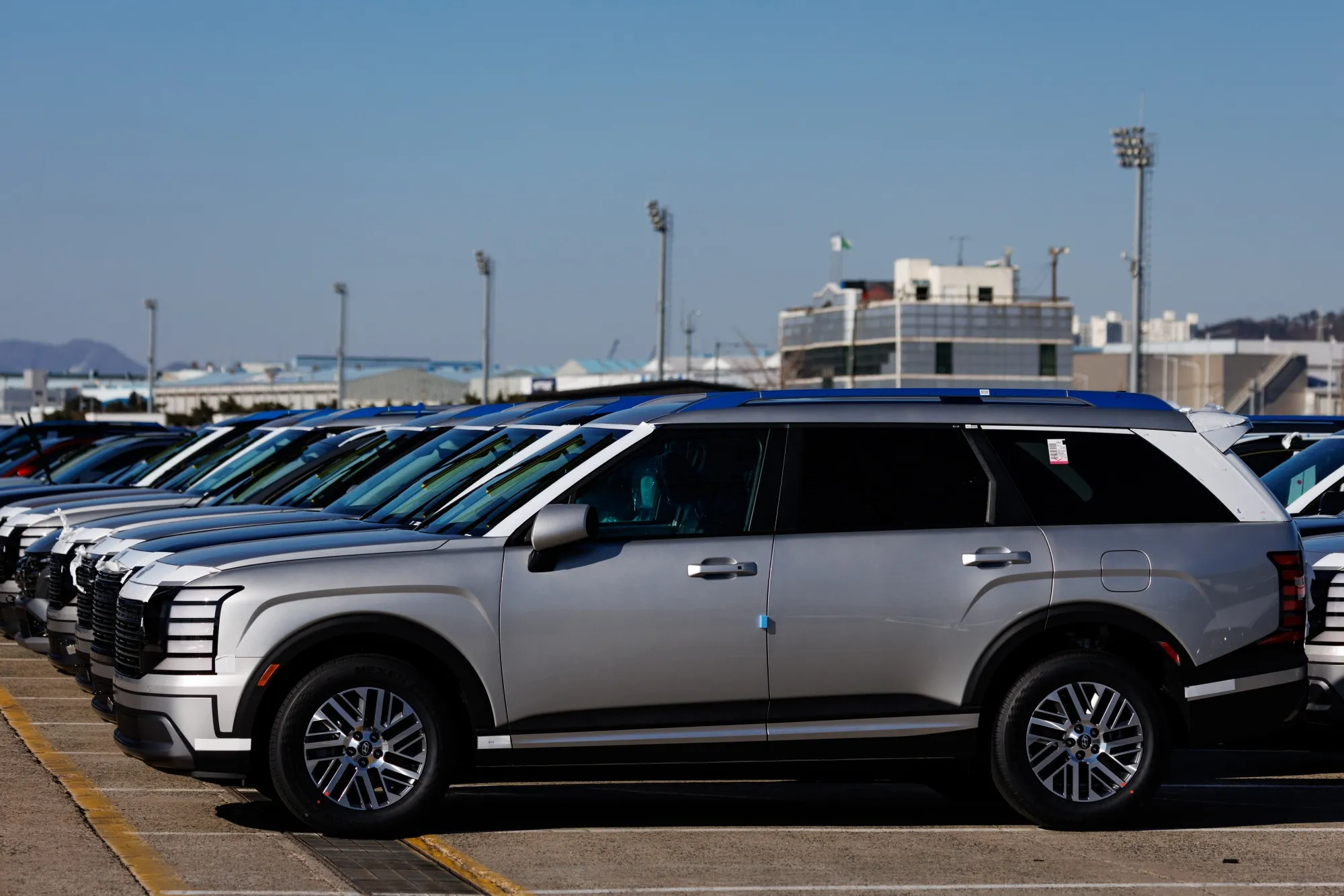 Hyundai Motor Co. Palisade sport utility vehicles in Ulsan, South Korea.