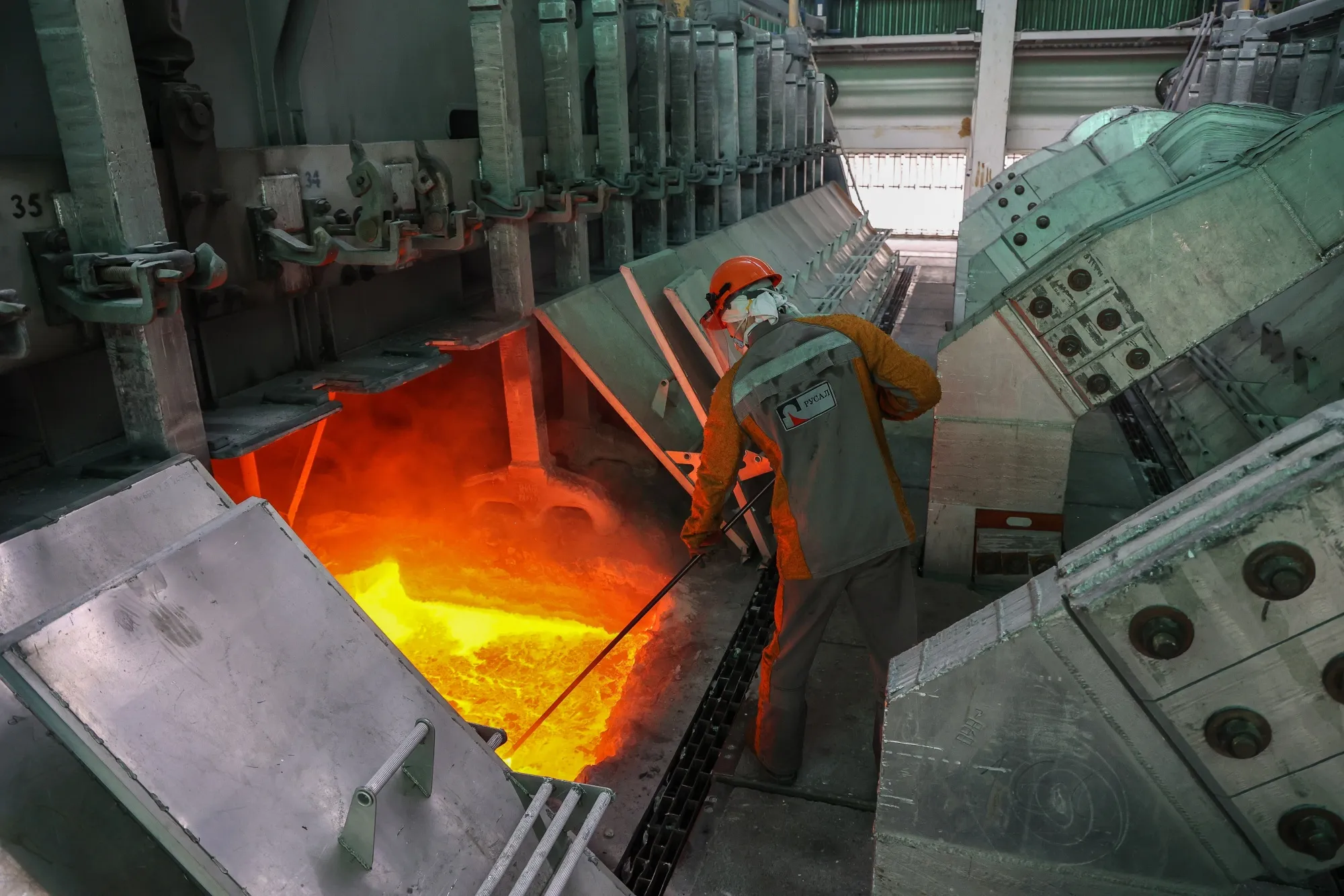 The Khakas aluminium smelter, operated by United Co. Rusal, in Sayanogorsk, Russia.