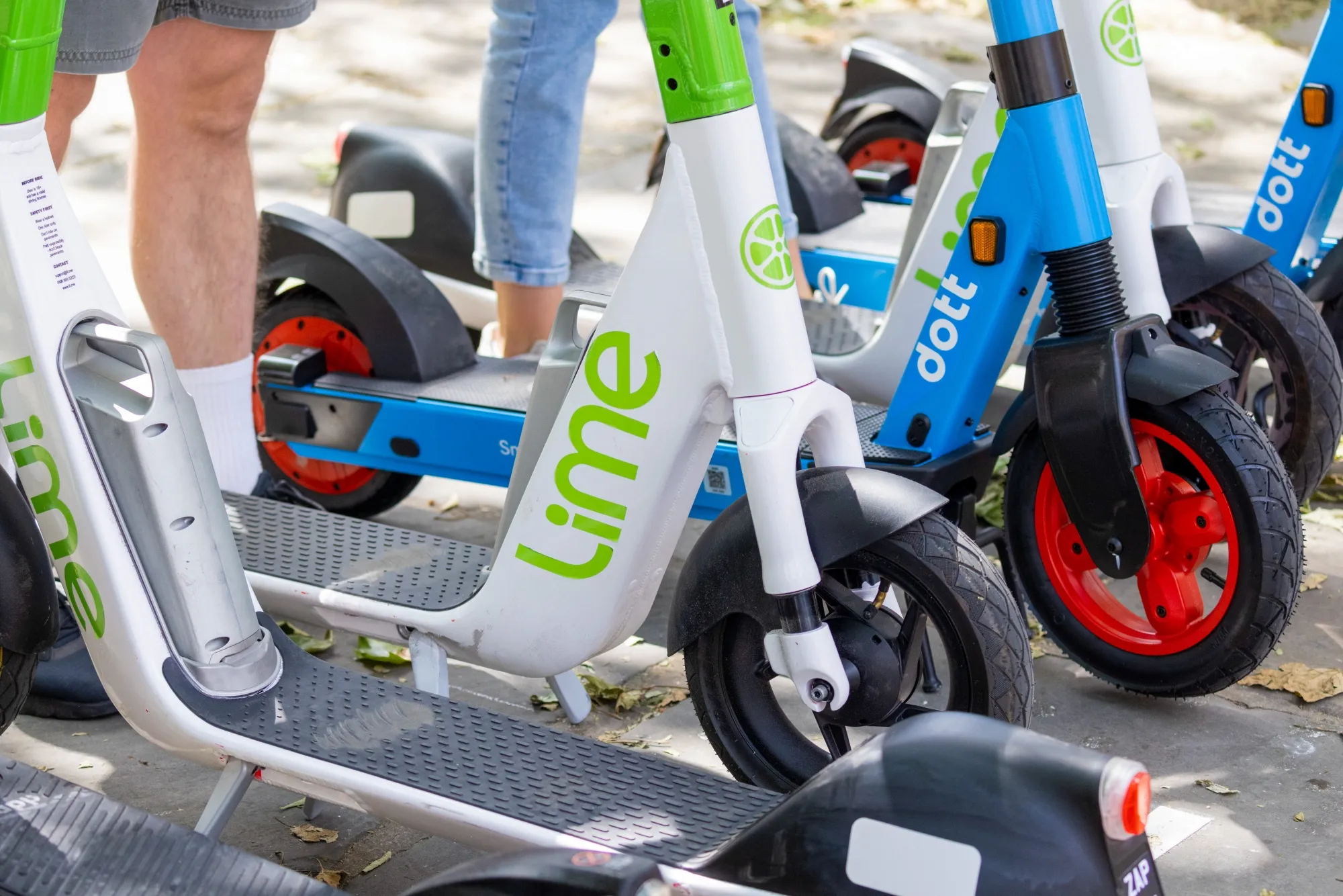 A Lime e-scooter.