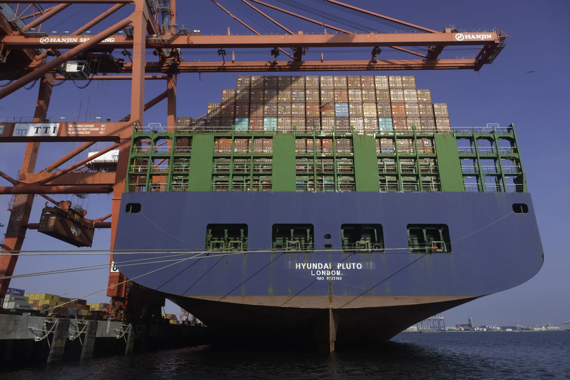 A container ship&nbsp;at the Port of Long Beach in Long Beach, California.