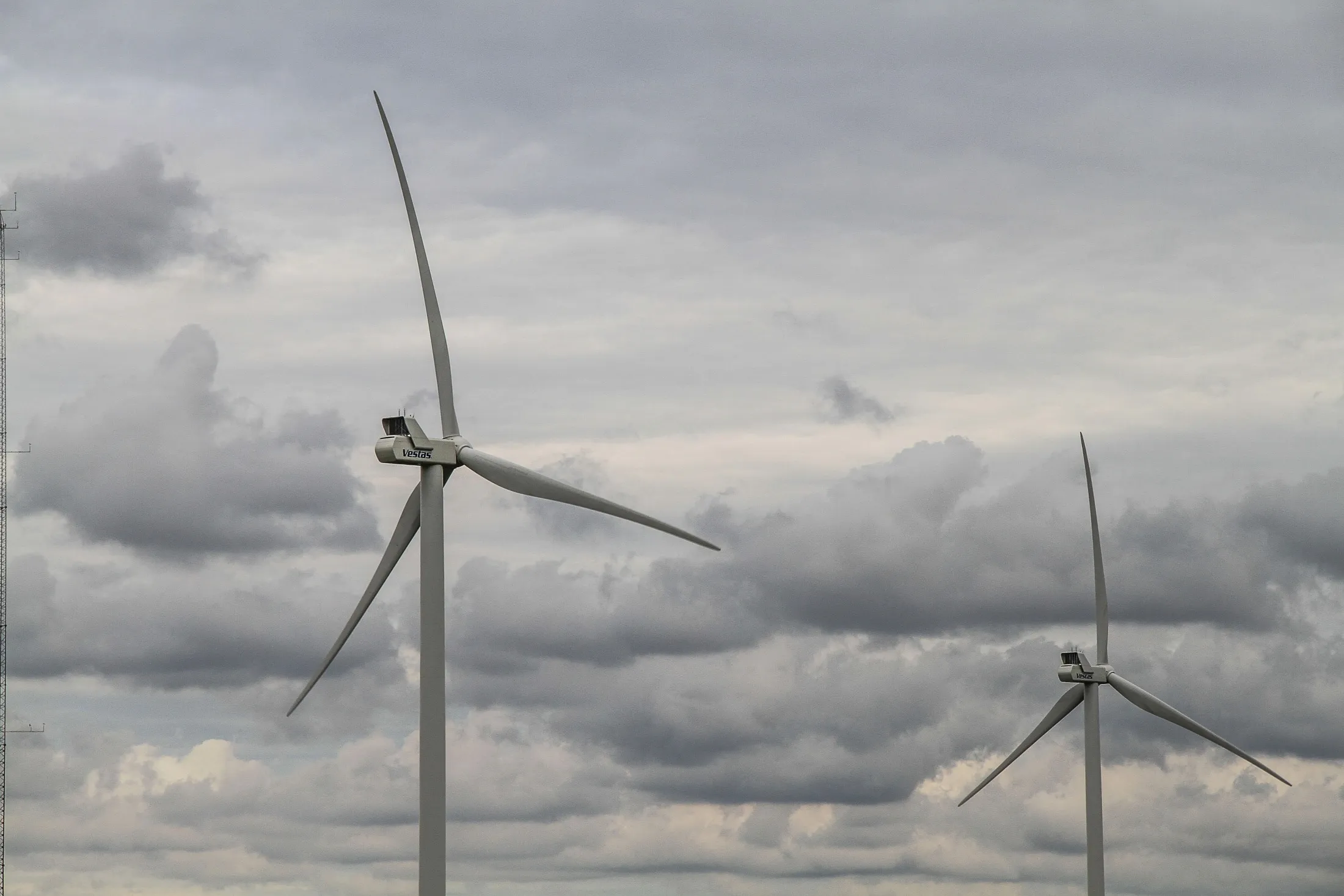 Wind turbines near Lem, Denmark.