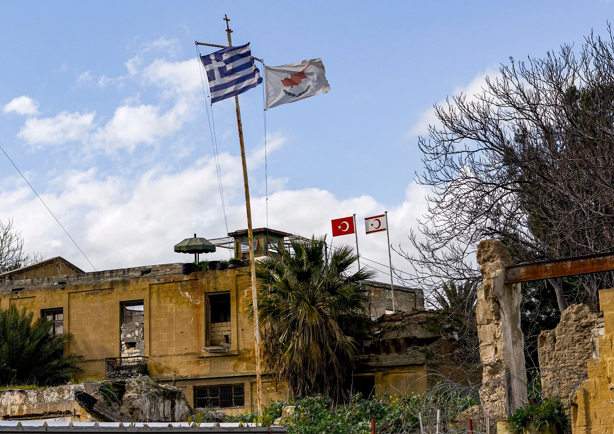 Security outposts lying off both sides of the United Nations Buffer Zone in Nicosia.&nbsp;