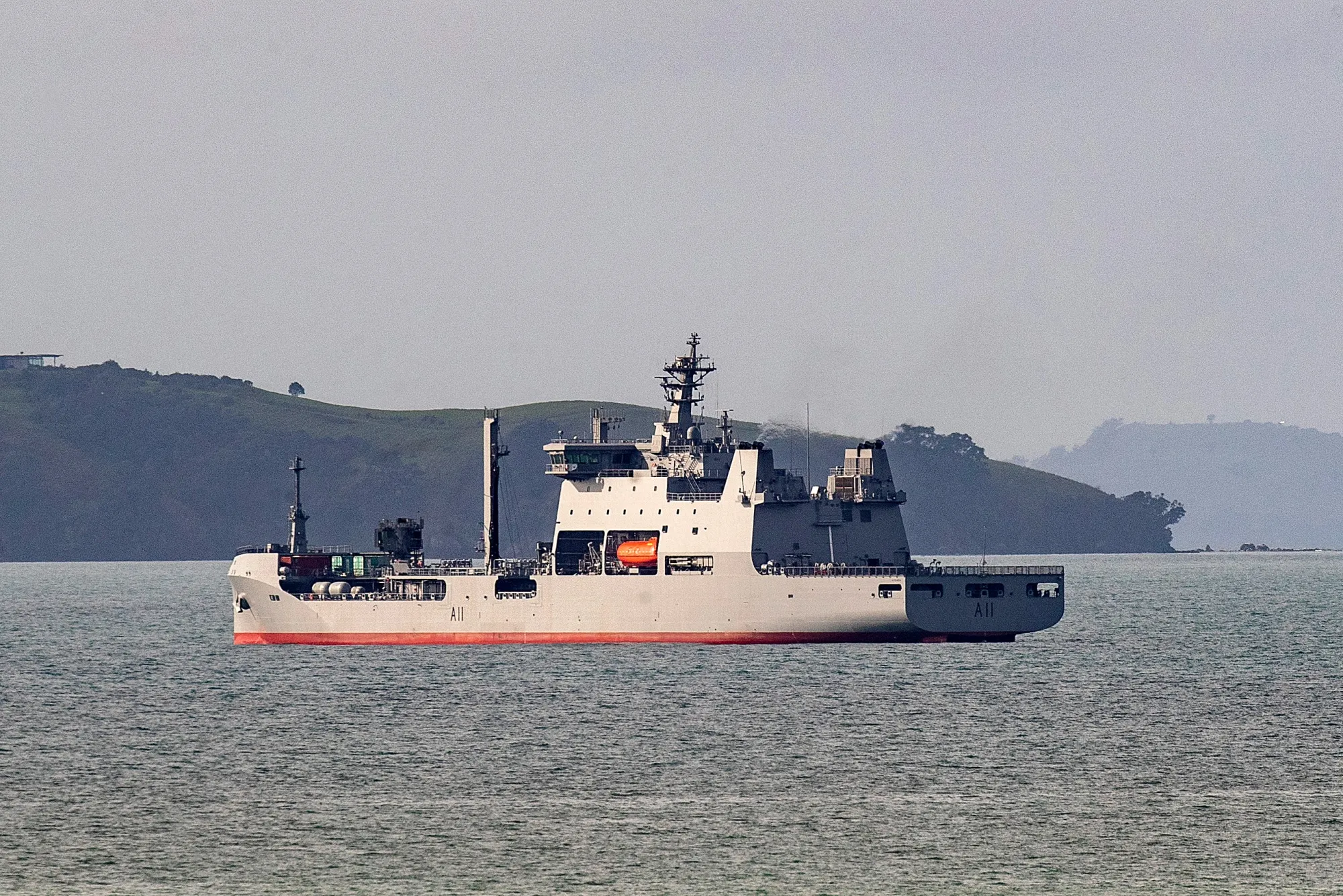 The HMNZS Aotearoa in Auckland, New Zealand, in 2020.