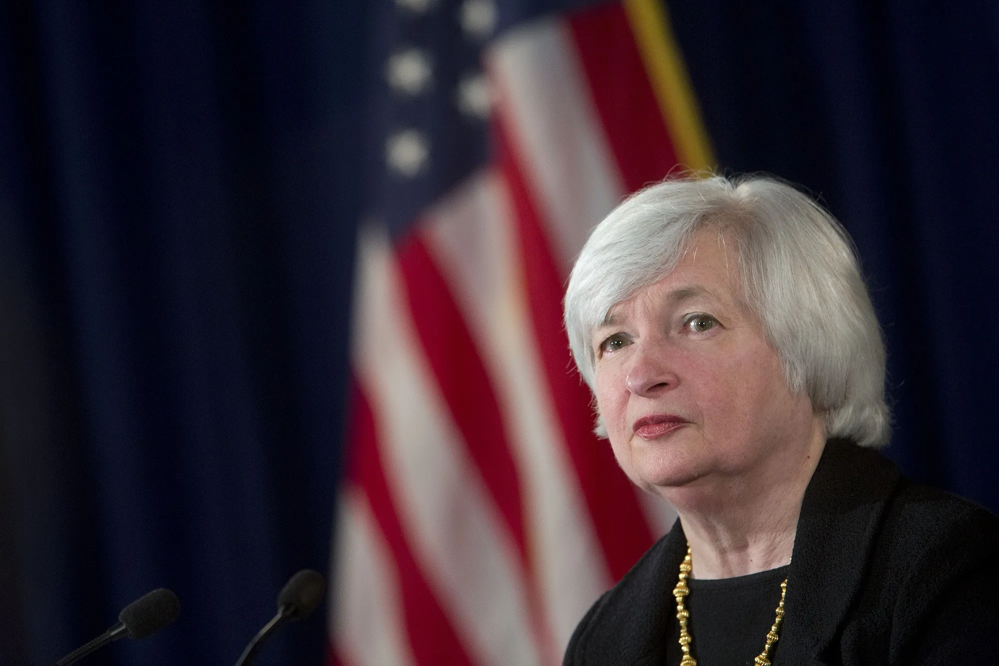 Janet Yellen, chair of the U.S. Federal Reserve, listens to a question during a news conference following a Federal Open Market Committee (FOMC) meeting in Washington, D.C., U.S.
