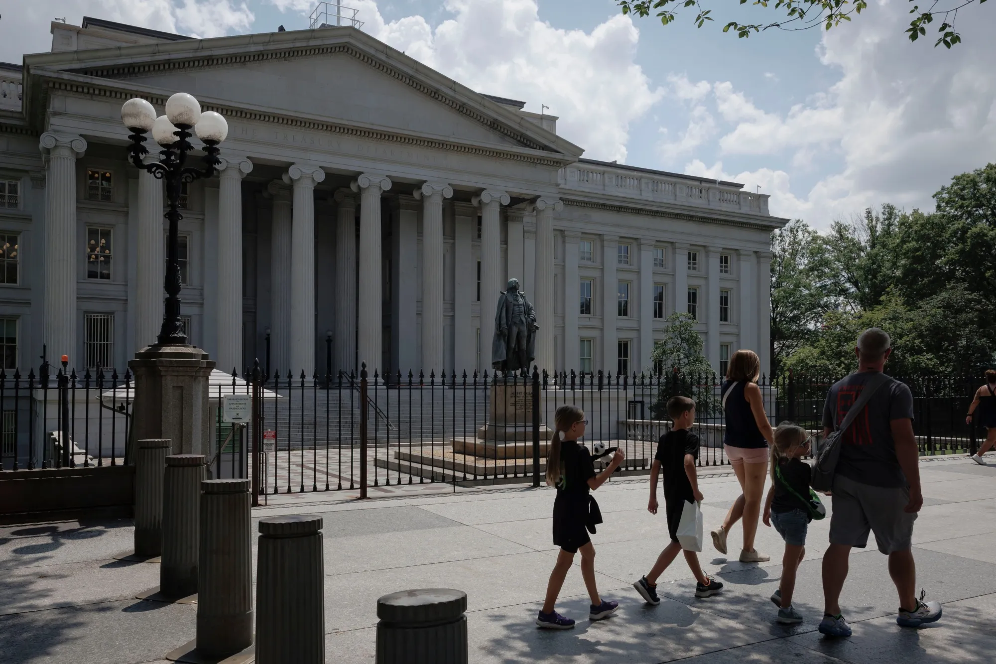 The US Treasury building in Washington, DC.