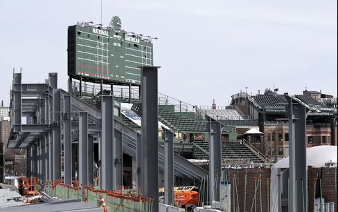 Wrigley Field under construction, March 2015.