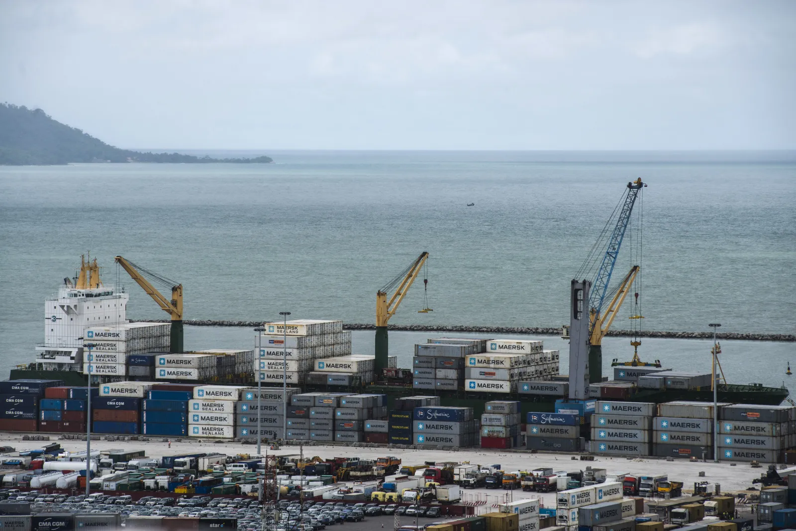 The port of Conakry in Guinea.