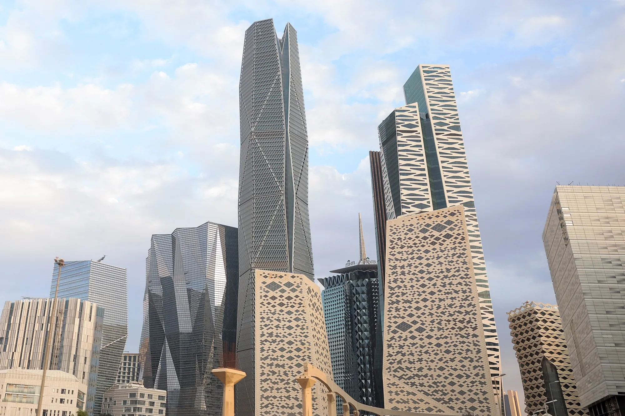 The Public Investment Fund tower, center, in Riyadh, Saudi Arabia.