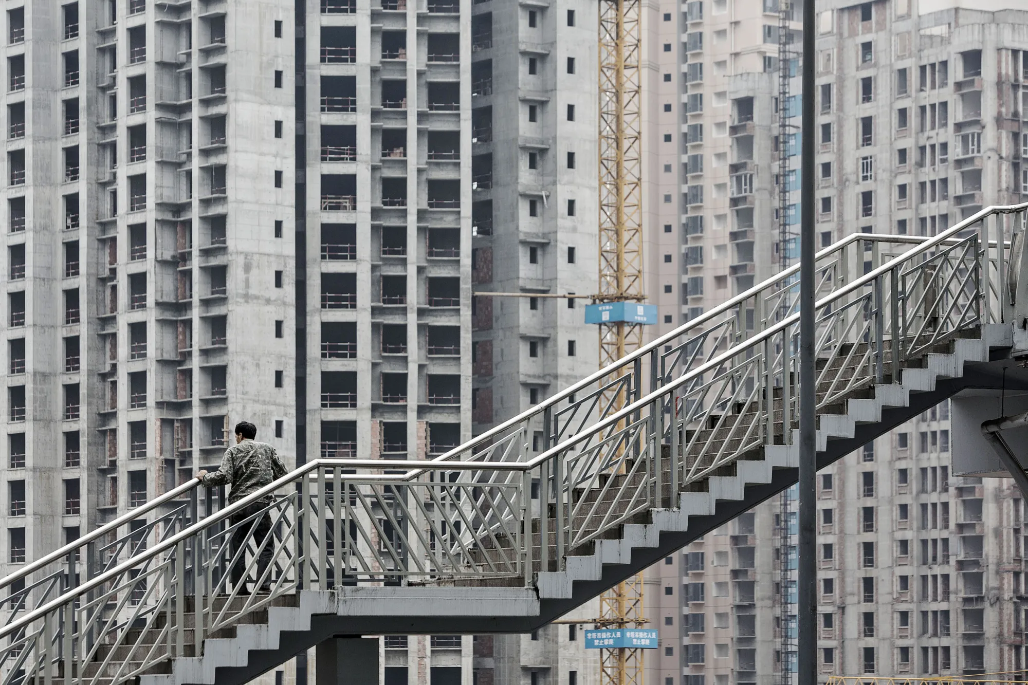Residential buildings under construction in Chongqing, China.
