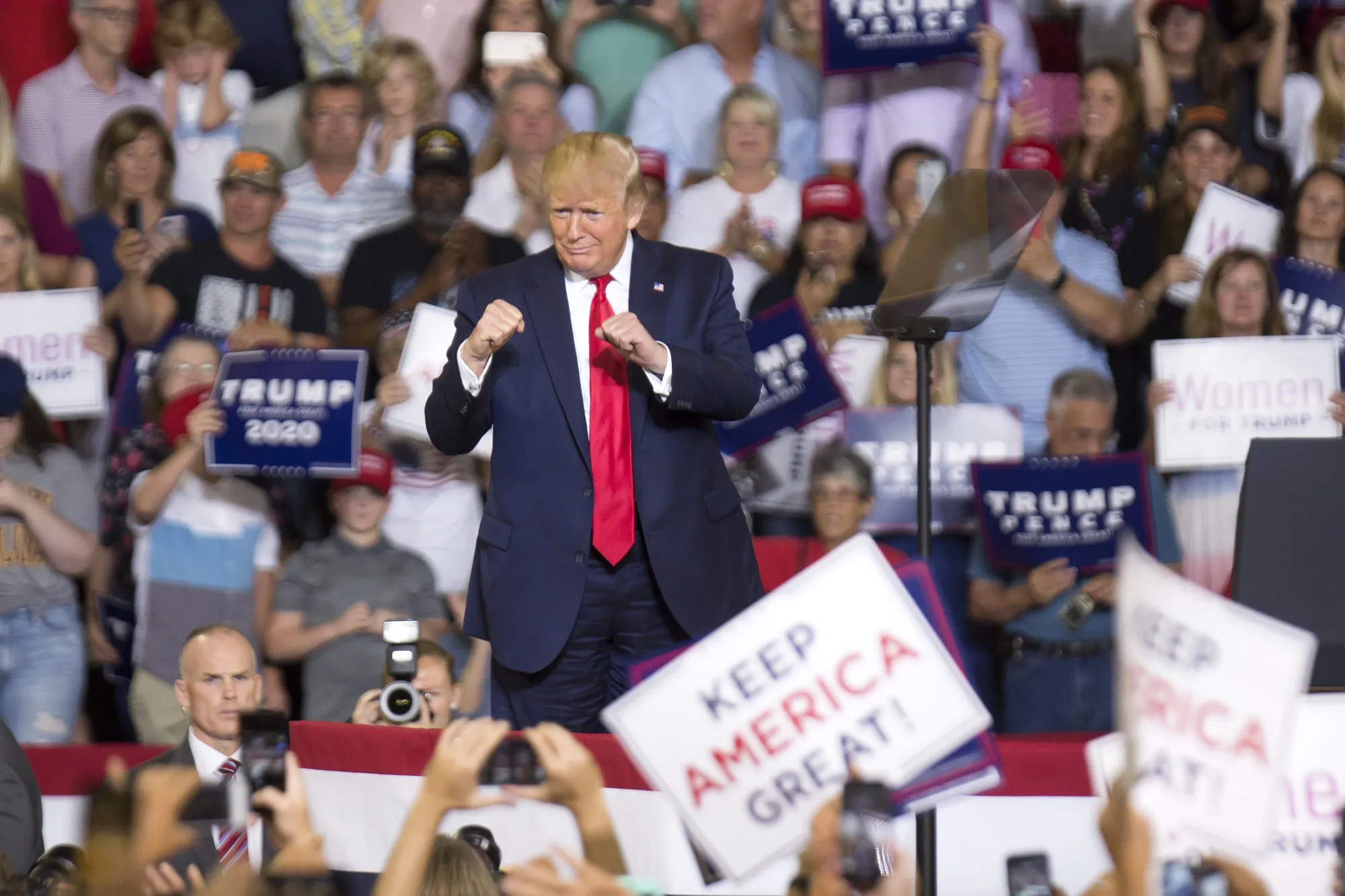 Donald Trump at the&nbsp;rally in Greenville, North Carolina, on&nbsp;July 17.