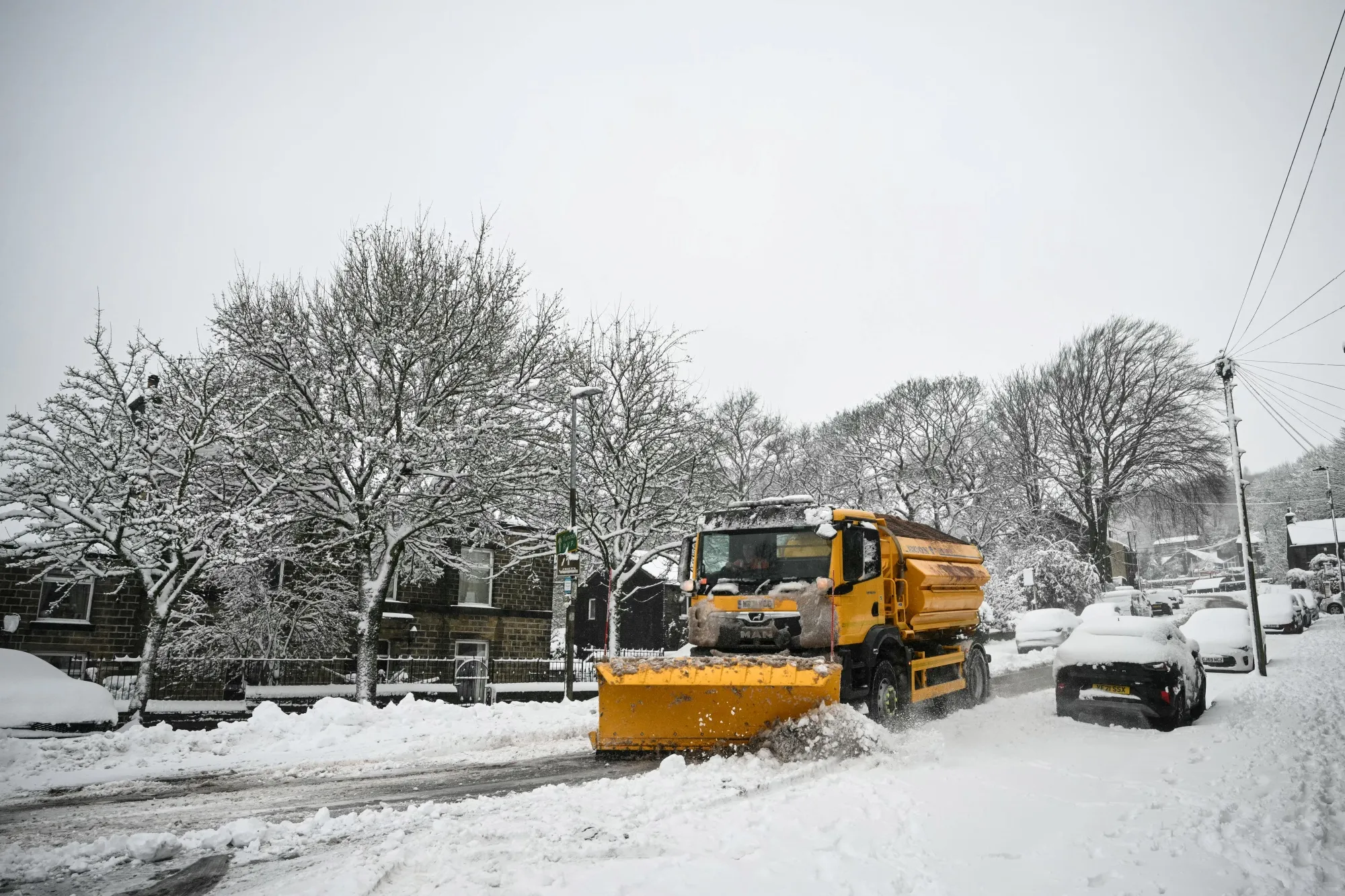 Snow fall in Marsden, northern England, on January, 5.