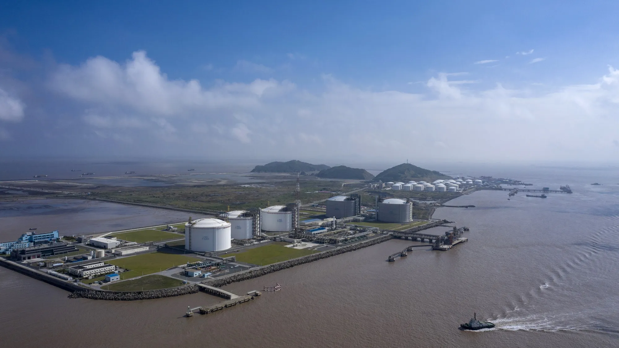An LNG terminal at the Yangshan Deepwater Port in Shanghai.