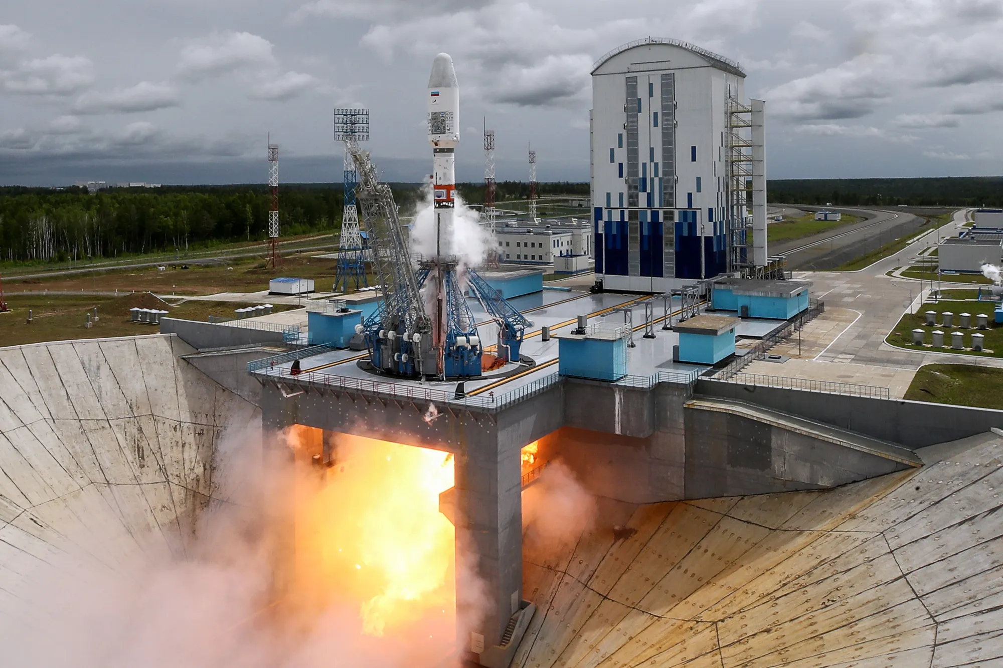 A payload is launched from the Vostochny Cosmodrome.