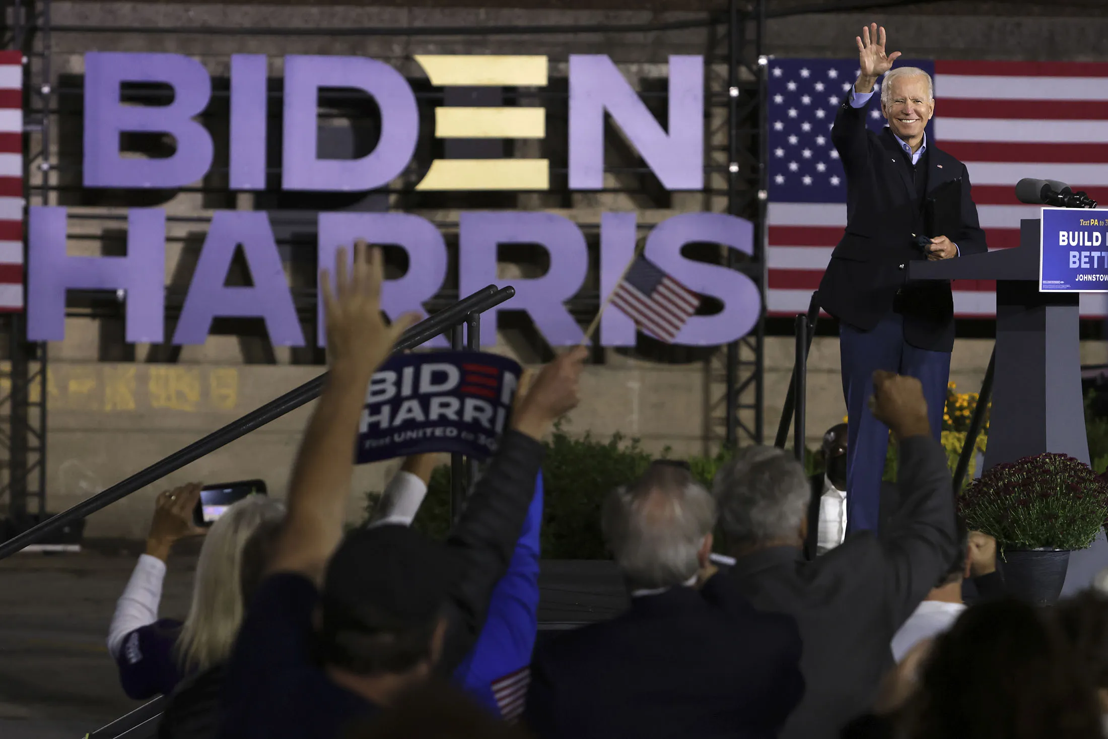 Joe Biden&nbsp;during a campaign stop at&nbsp;Johnstown Train Station.&nbsp;