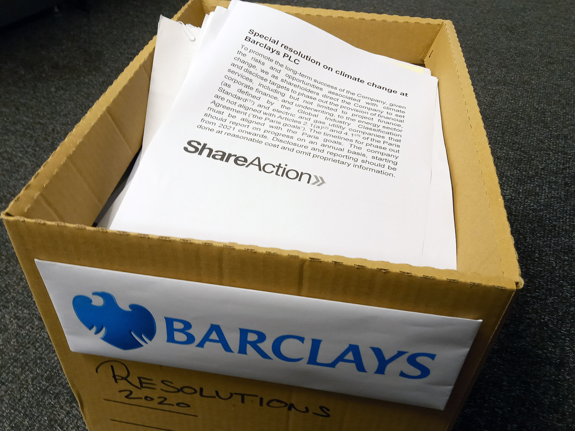 Major Barclays investor Jupiter to back climate resolution