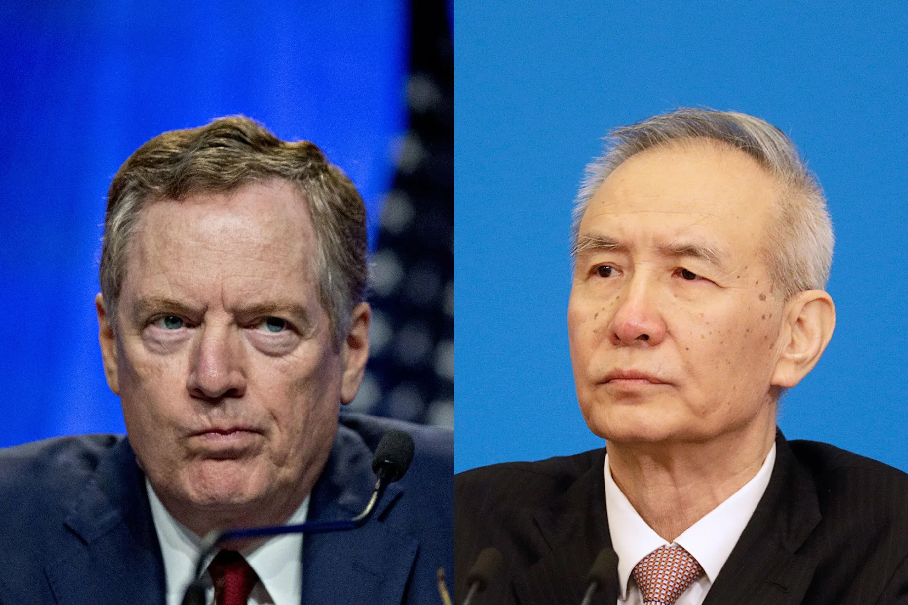 Robert Lighthizer, left, and Liu He.