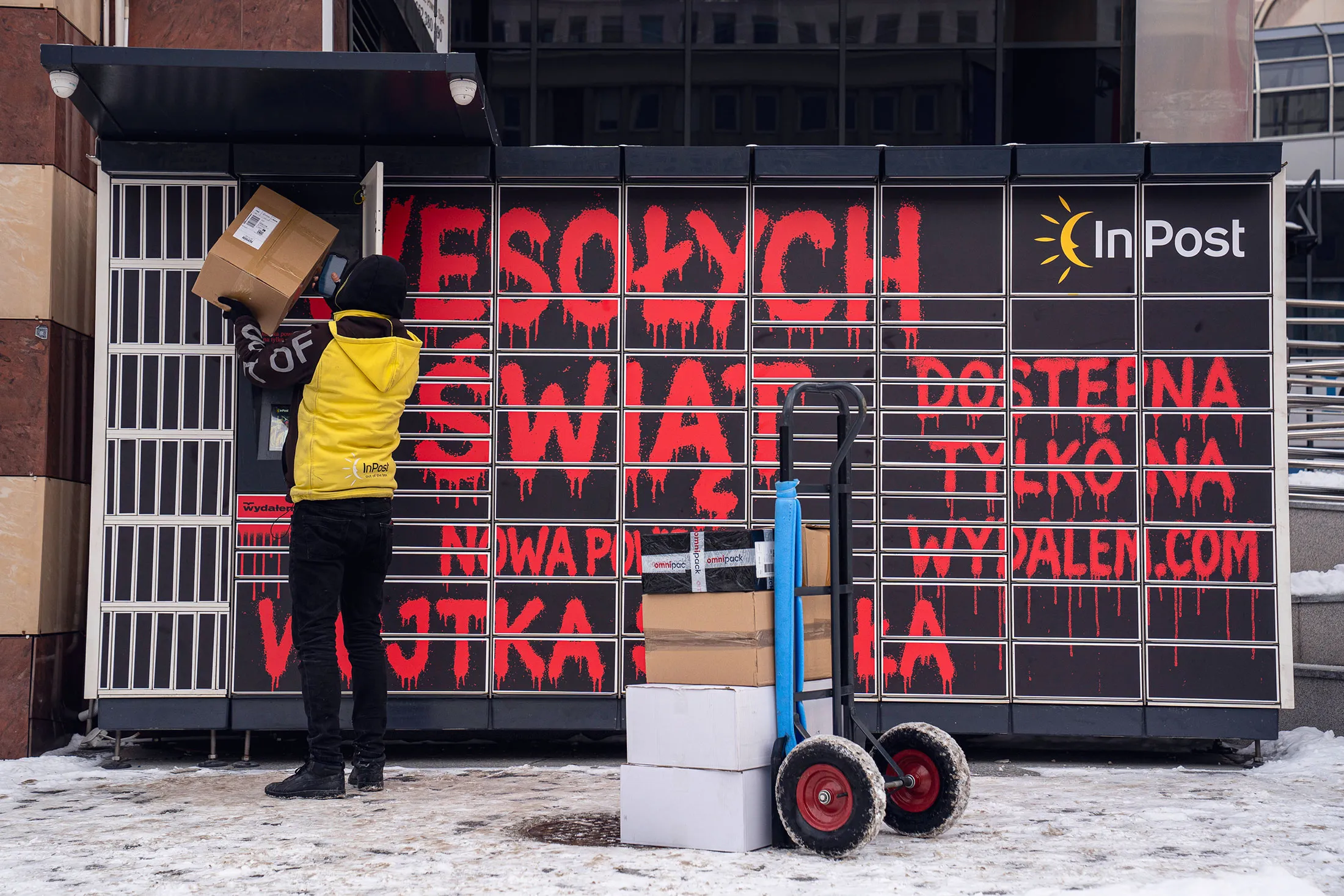 An InPost SA postal locker in Warsaw.