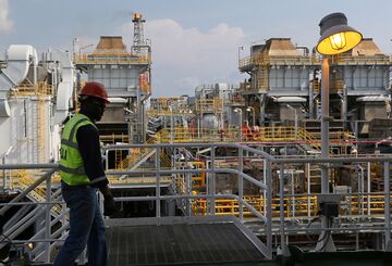 An oil production, storage and offloading vessel in Nigeria.