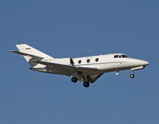 A&nbsp;Dassault Falcon 10 aircraft.