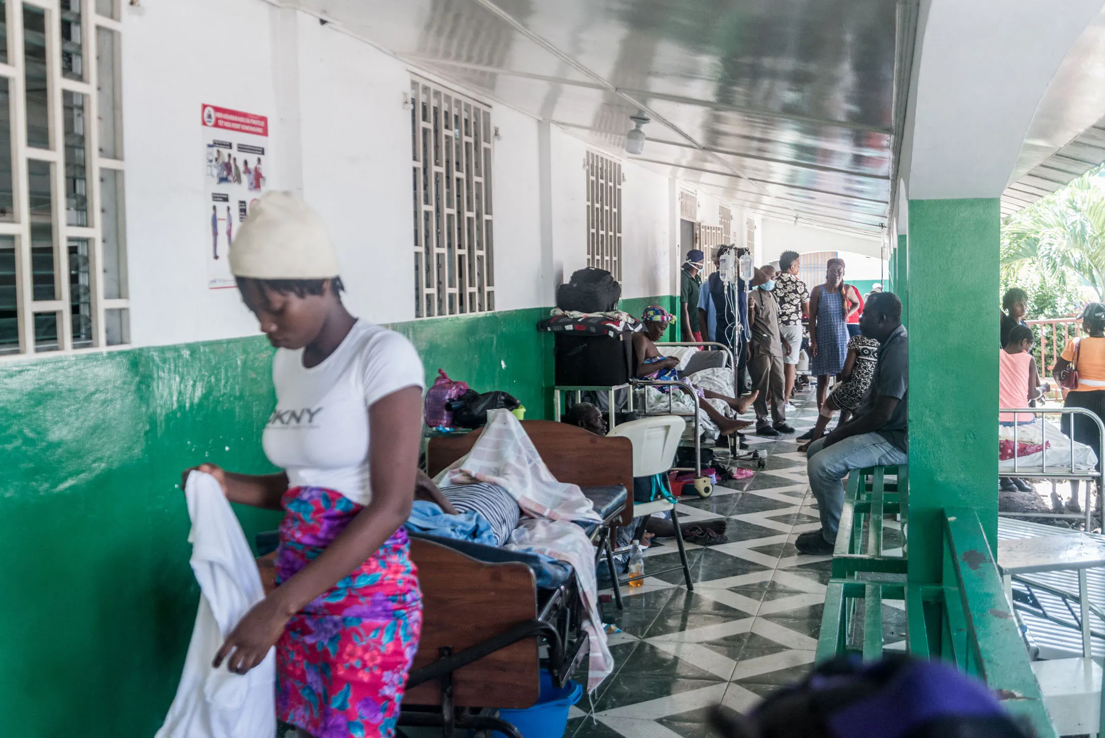 Injured patients rest at a hospital in Les Cayes, Haiti after a 7.2-magnitude earthquake struck the southwest peninsula of the country&nbsp;on August 15th