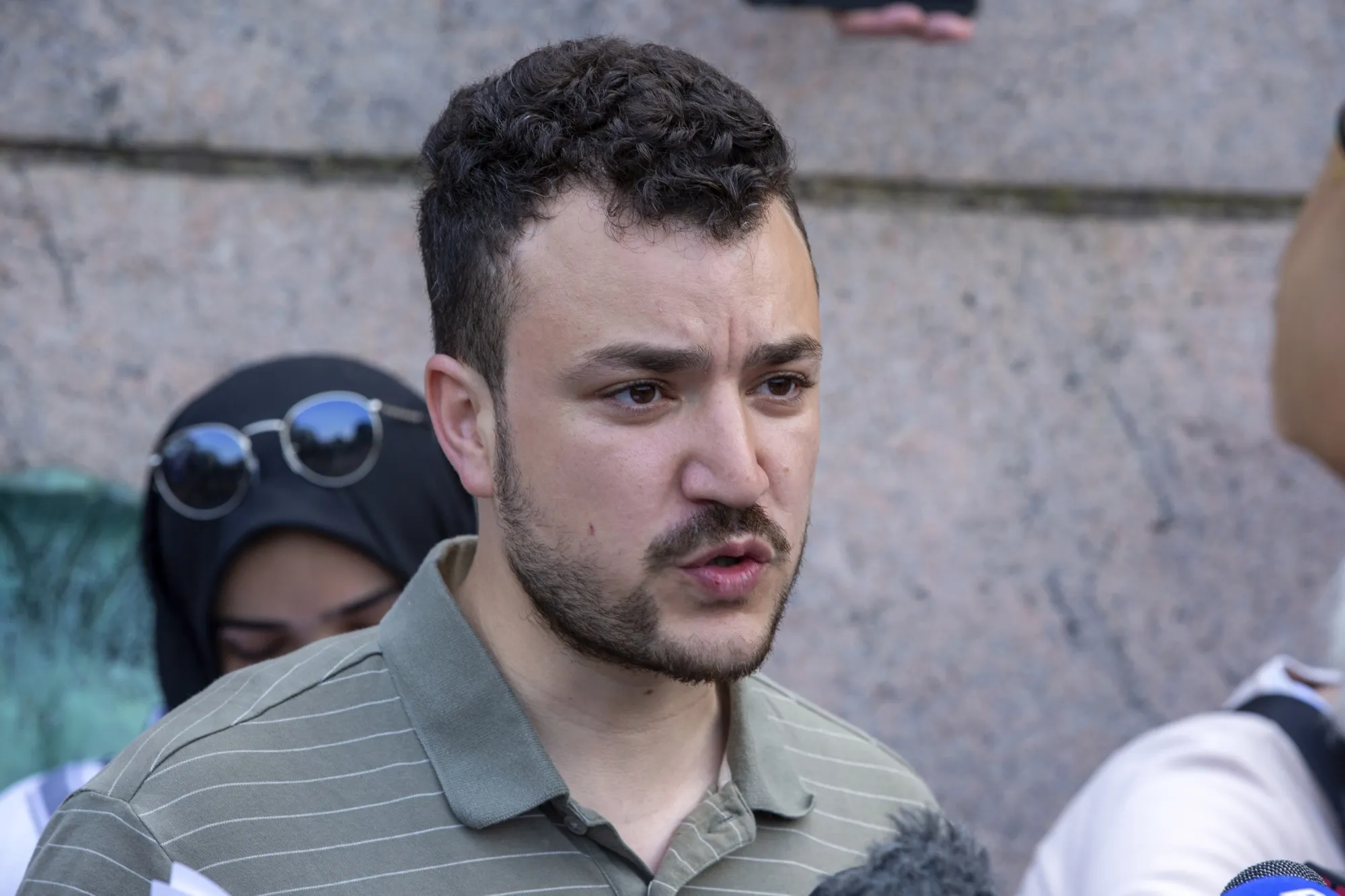 Mahmoud Khalil&nbsp;on the Columbia University campus in New York in&nbsp;2024.&nbsp;