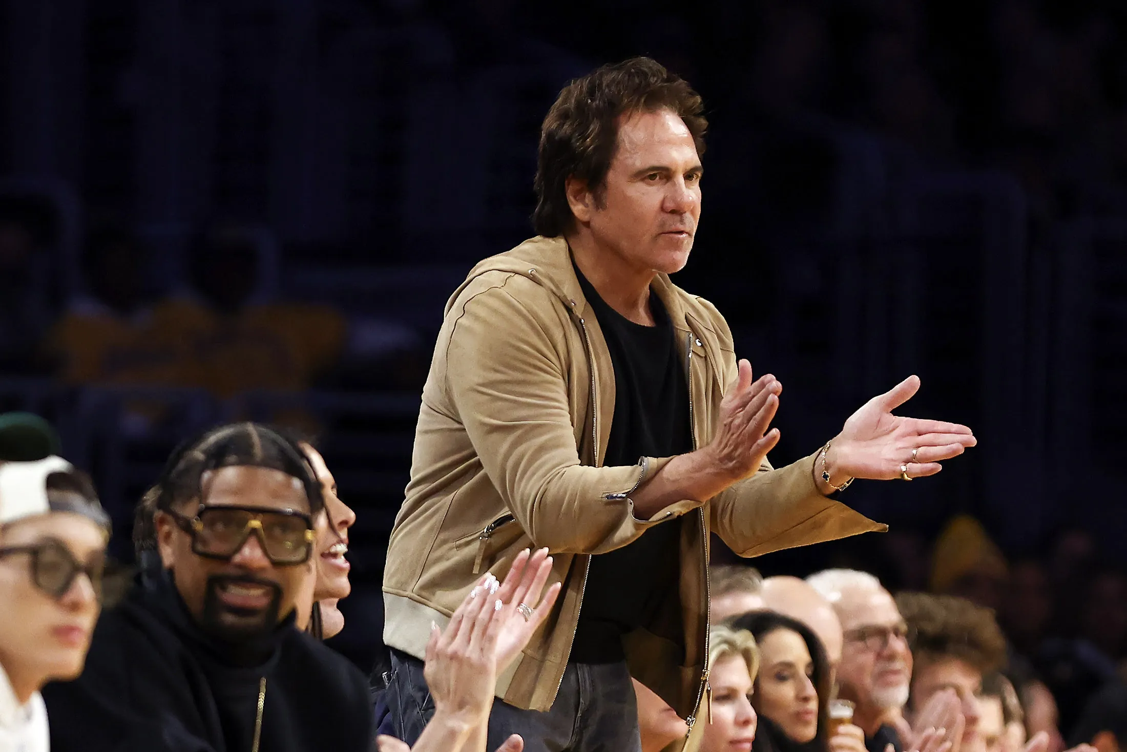 Detroit Pistons owner Tom Gores during a&nbsp;game against the Los Angeles Lakers at Crypto.com Arena.