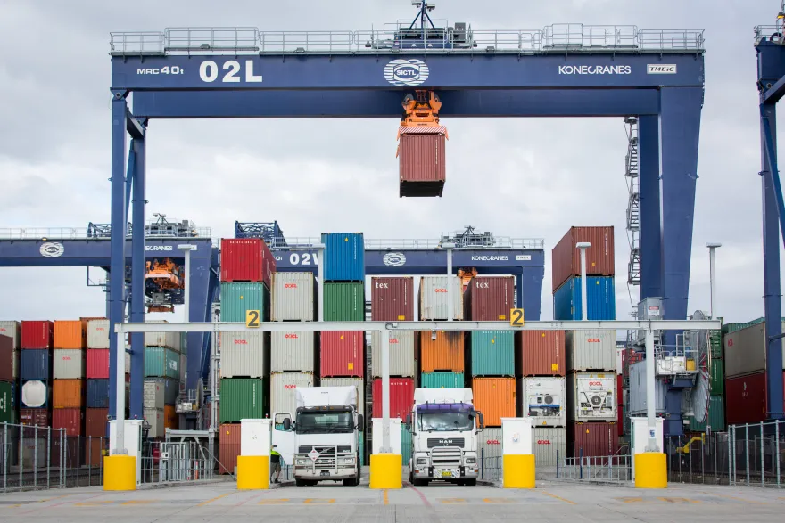 Shipping containers at Port Botany in Sydney, Australia.