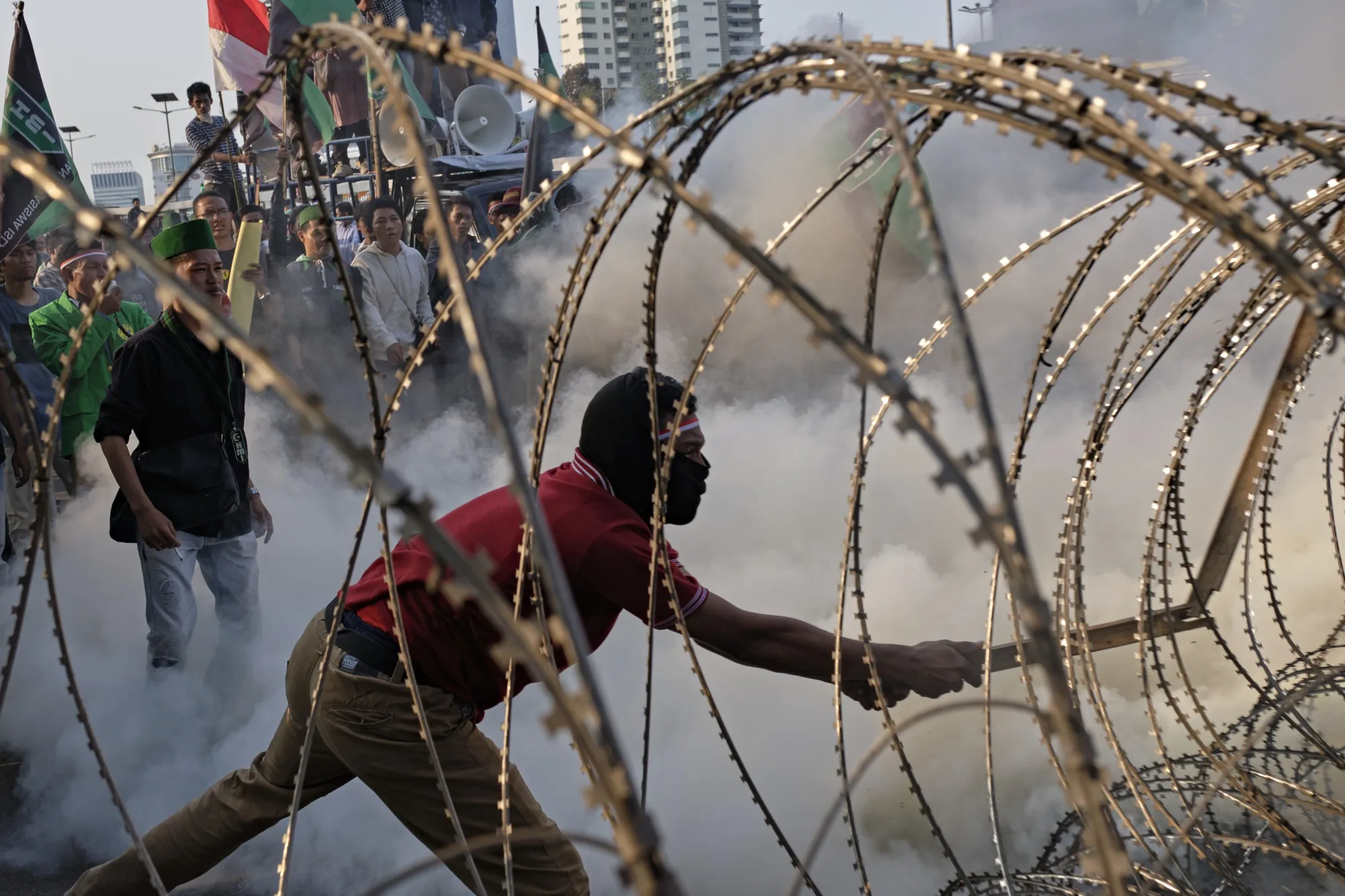 A demonstration near Indonesia’s parliament in Jakarta on Sept. 27.
