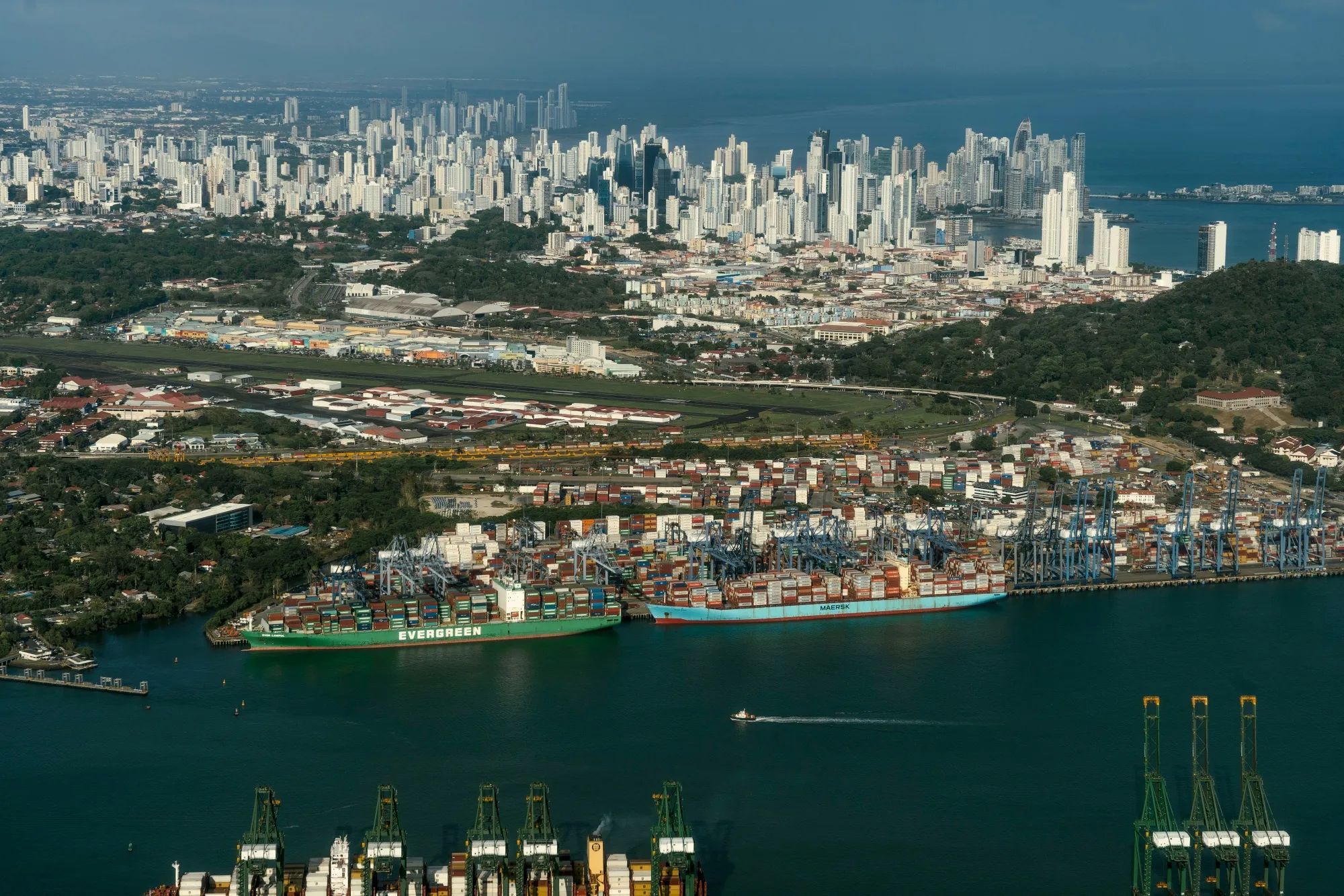 The Port of Balboa&nbsp;in Panama City.&nbsp;The Balboa and Cristobal ports on either side of the 51-mile (82-kilometer)&nbsp;Panama Canal.&nbsp;