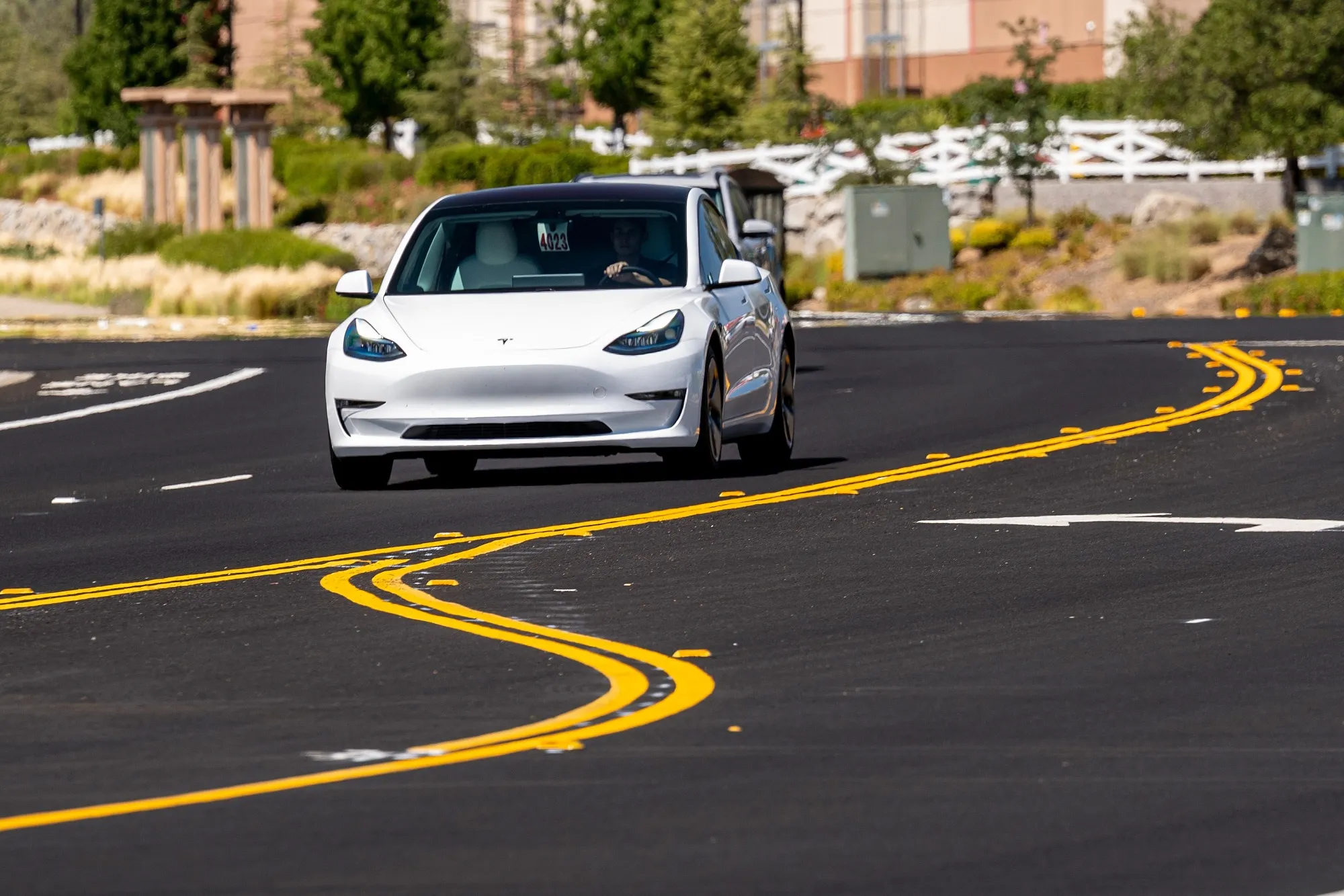 A Tesla Model 3 automobile in California, U.S.