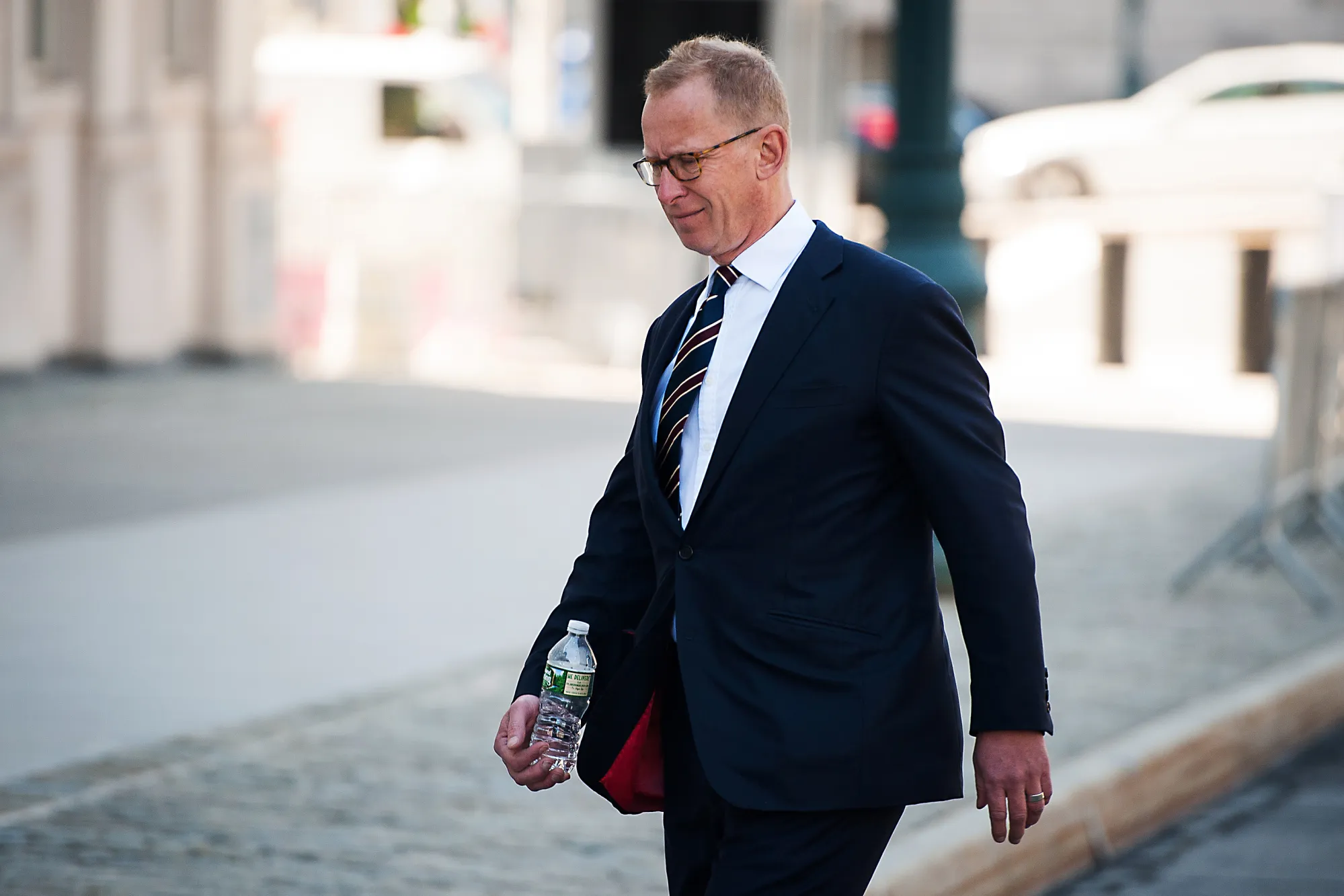 Mark Johnson, former head of global foreign exchange for HSBC Holdings Plc, arrives at federal court in the Brooklyn borough of New York&nbsp;on&nbsp;April 26, 2018.