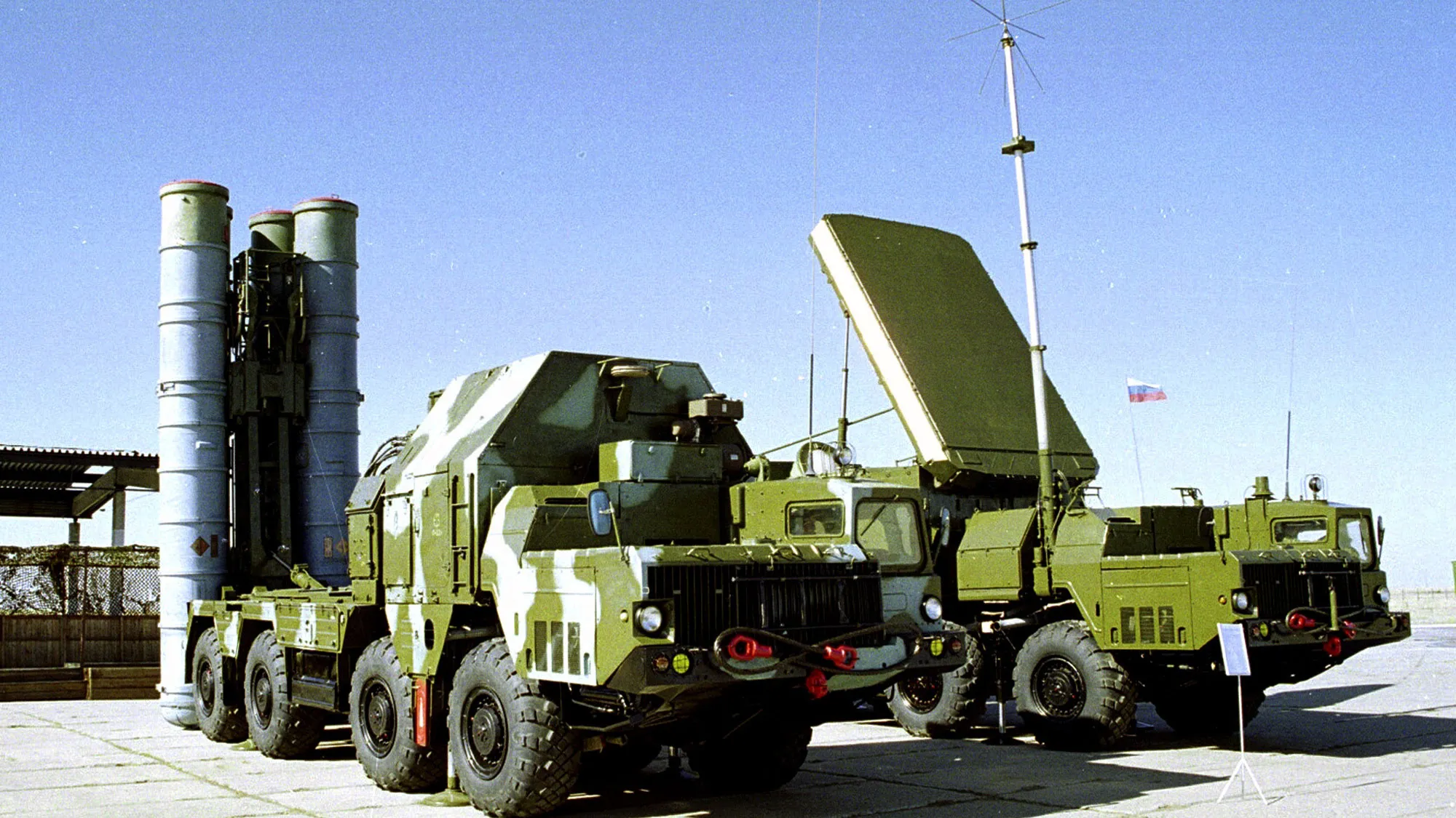 In this undated file photo, a Russian S-300 anti-aircraft missile system is on display in an undisclosed location in Russia.
