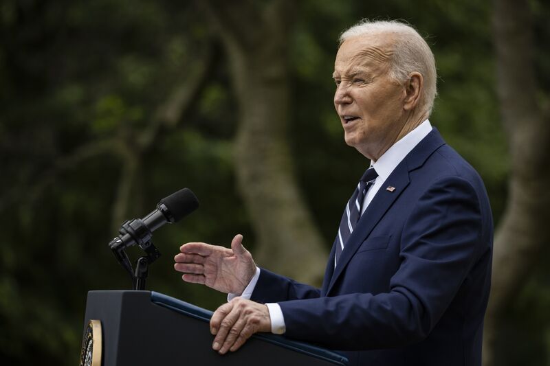 Joe Biden speaks at the White House in Washington, DC on May 14.