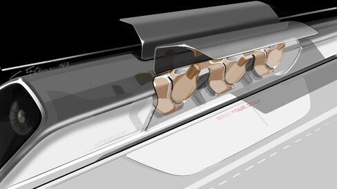 An artist's impression of the Hyperloop pod.