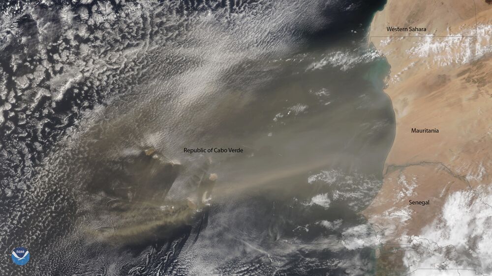 A plume of Saharan dust reaches across the tropical North Atlantic Ocean in this NOAA-20 image from June 10.