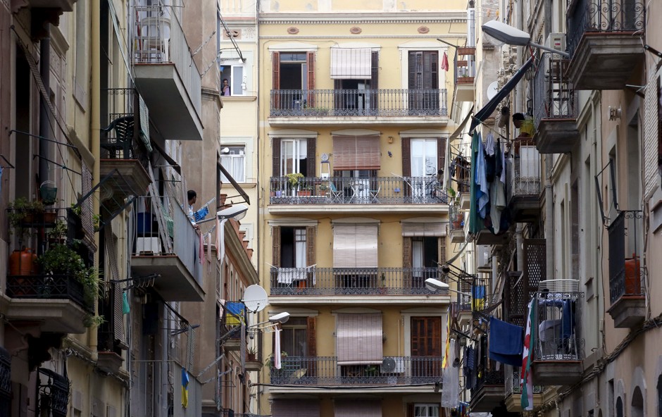 A street in Barcelona's Old Town District, where one of the apartments due for city takeover is located.