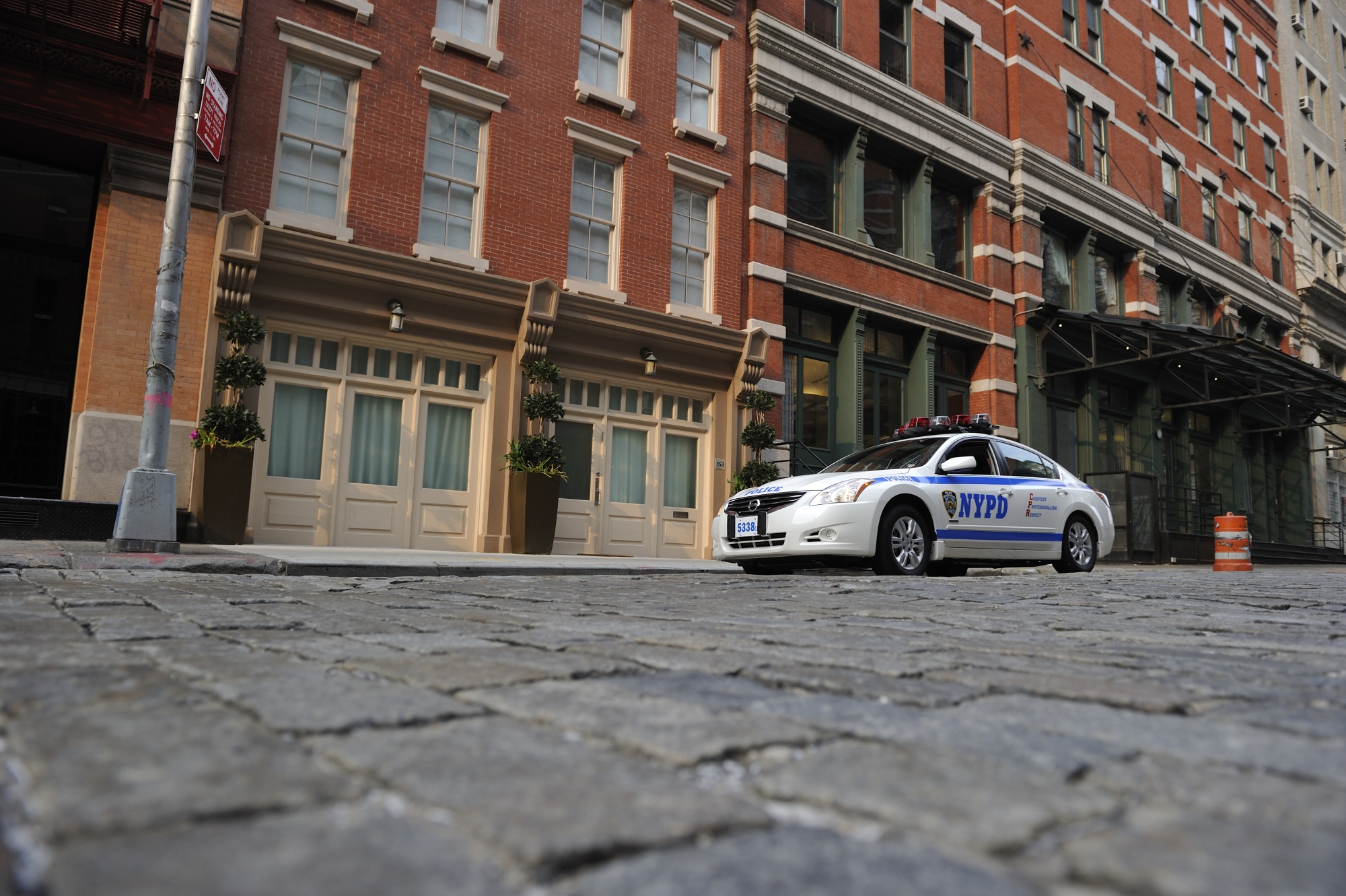 A New York Police Department car in front of a store in&nbsp;New York.
