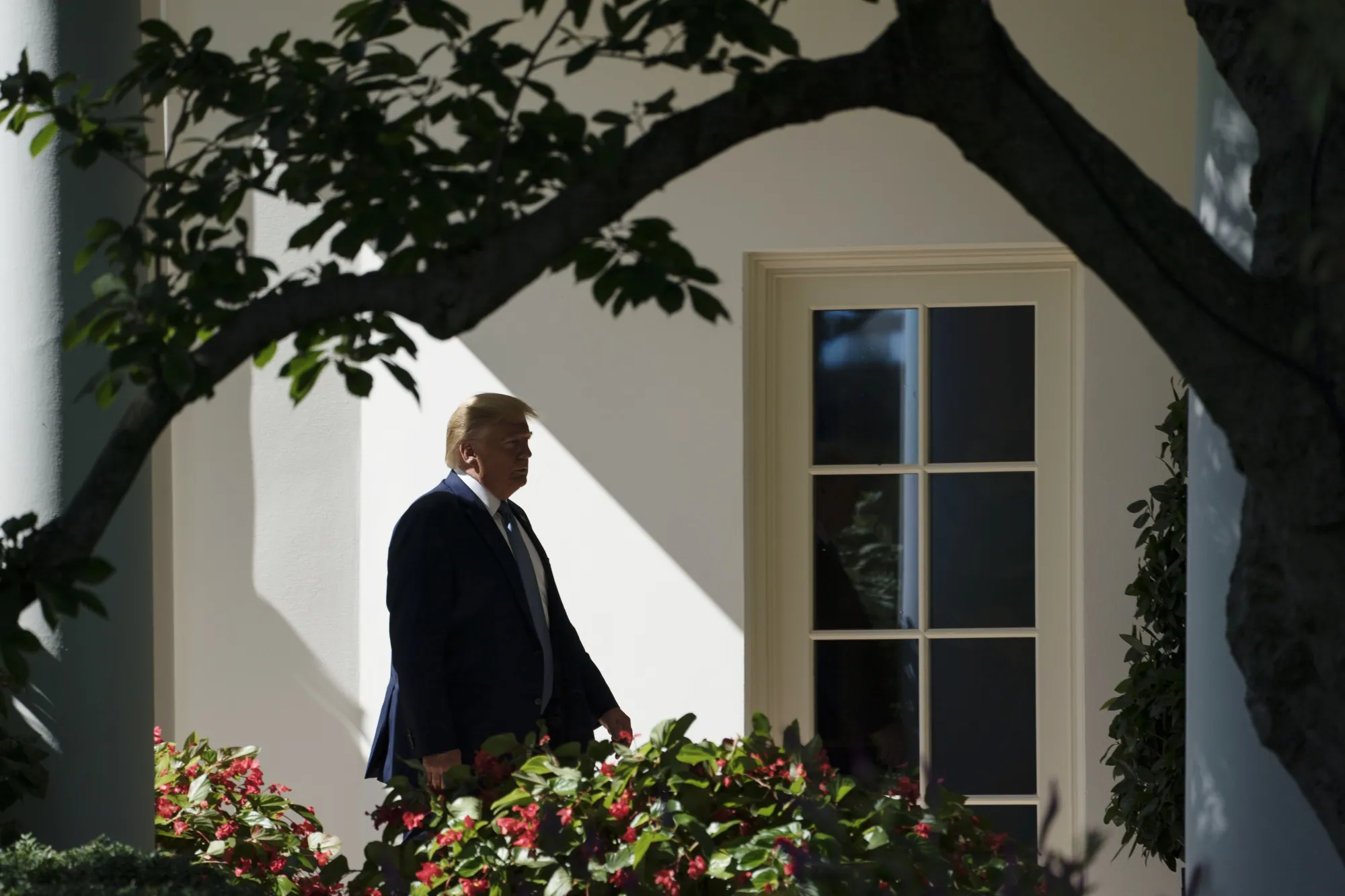 Donald Trump arrives at the White House in Washington, D.C.